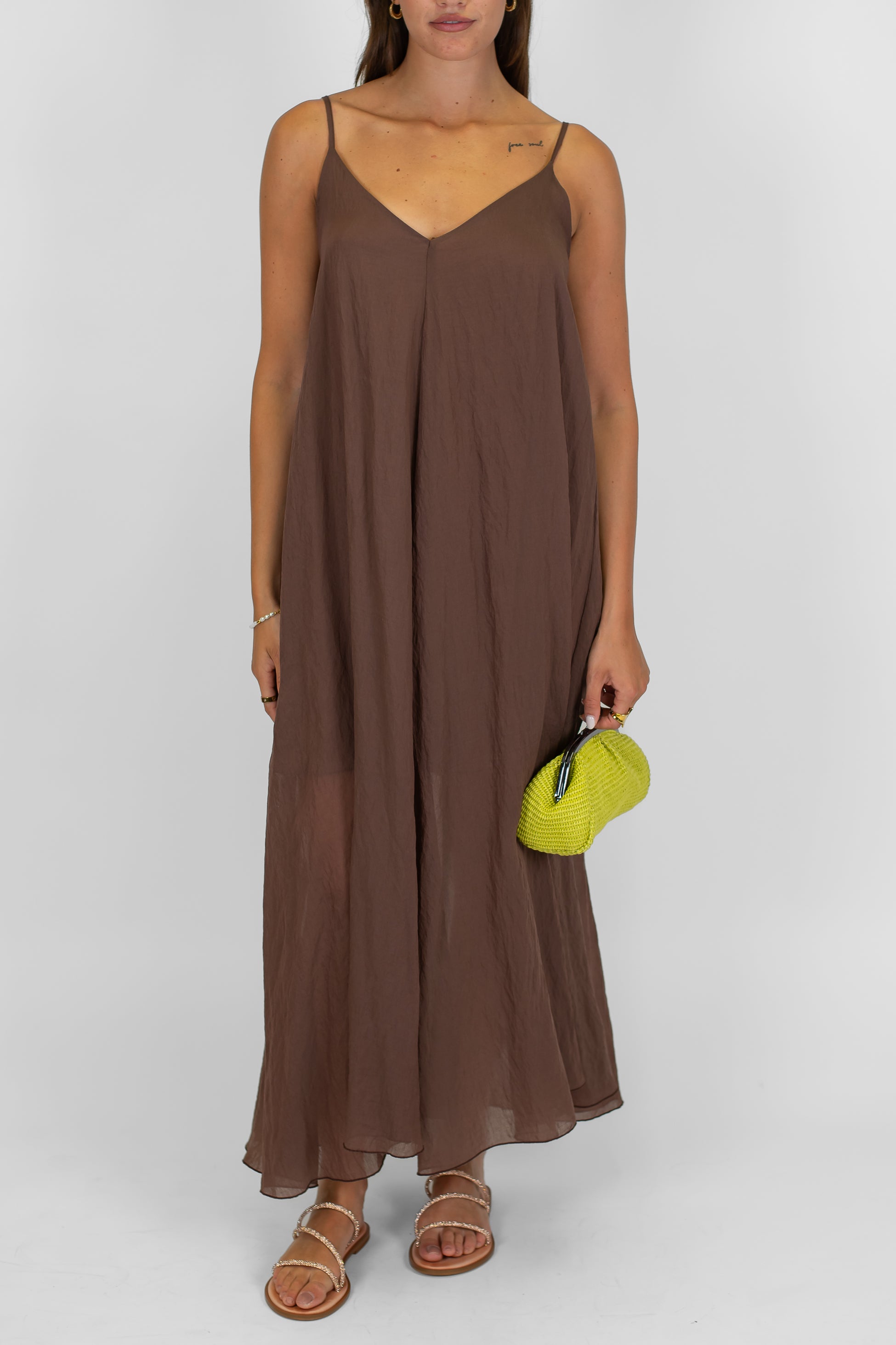 Tensione in - Abito in lyocell con scollo v e bretelline