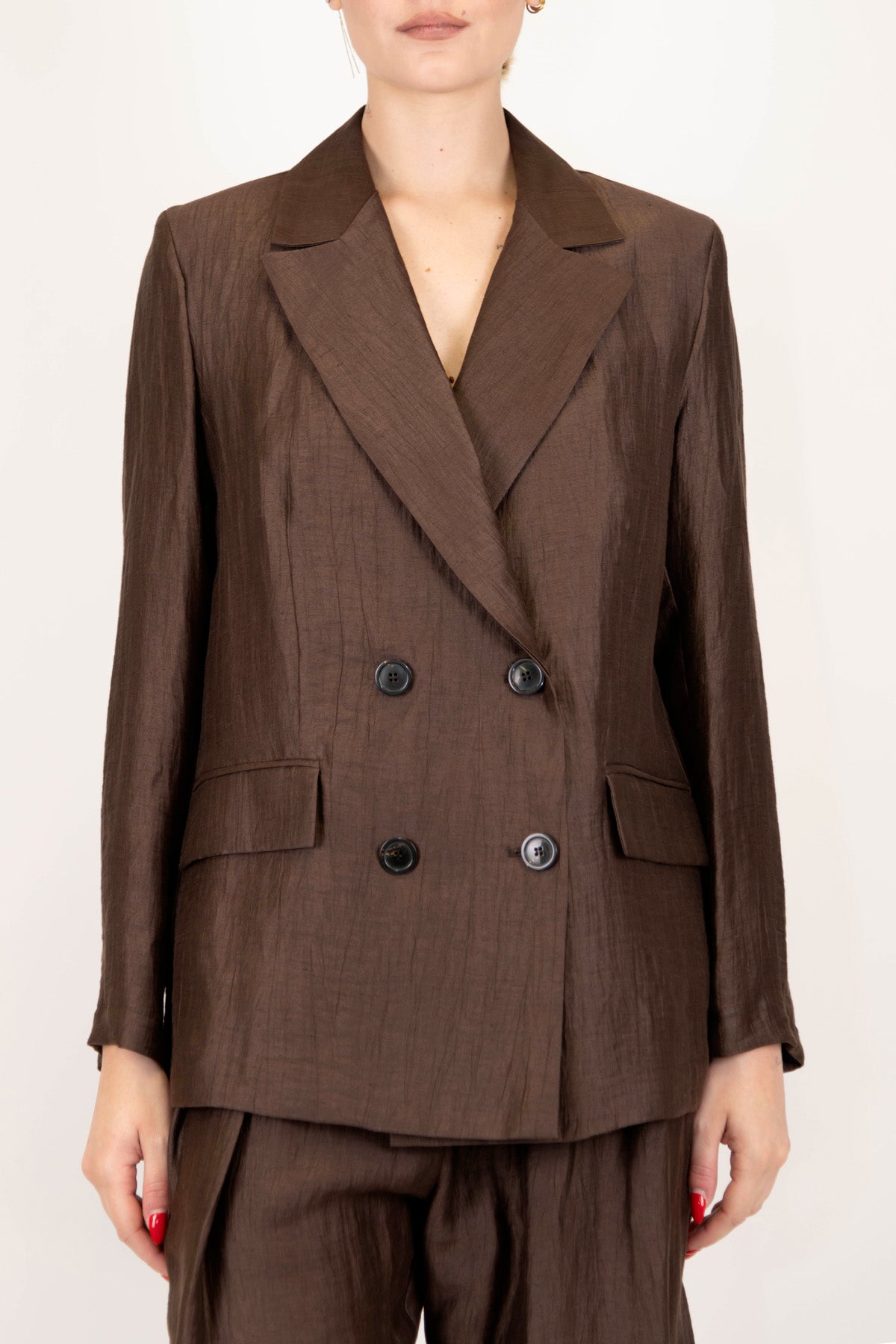 Maryley - Giacca doppiopetto in lino