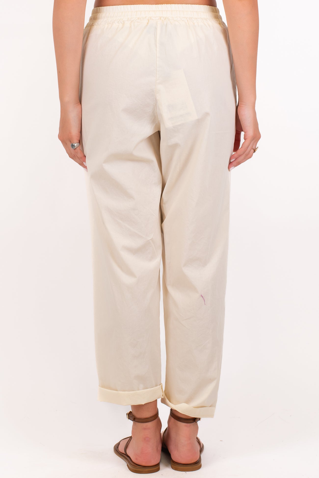 Haveone - Pantalone regular in cotone leggero con coulisse