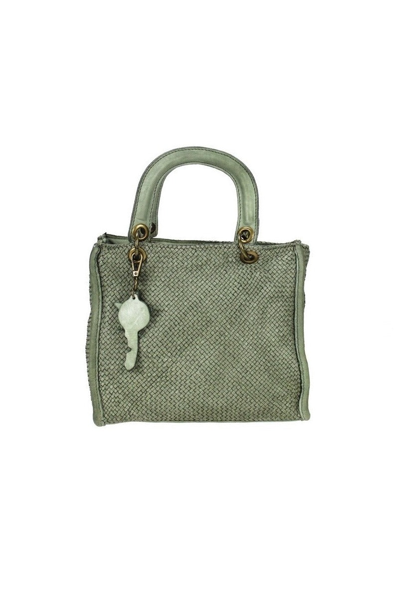 Borsa piccola in pelle intrecciata vintage