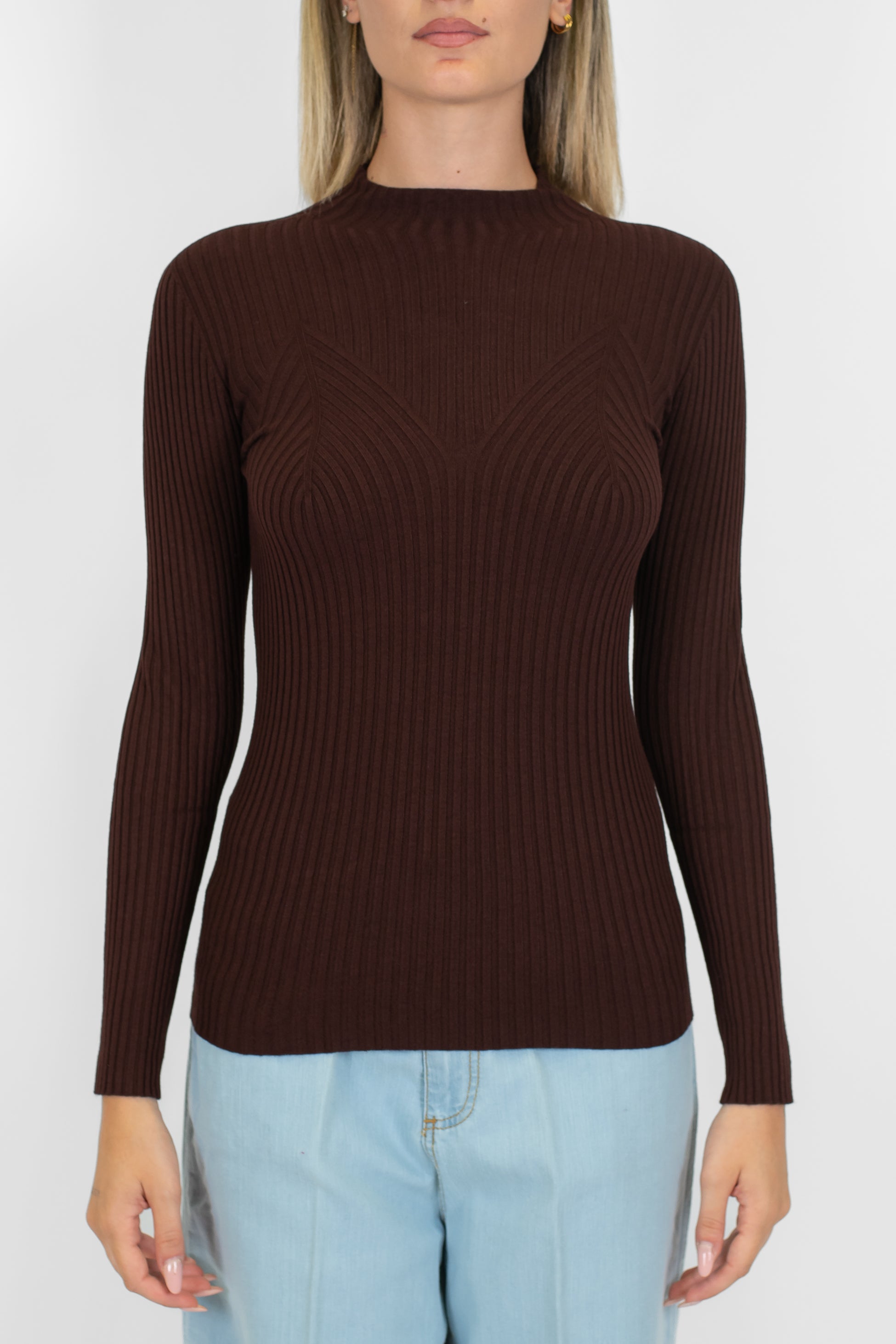 Kontatto - Lupetto a coste manica lunga