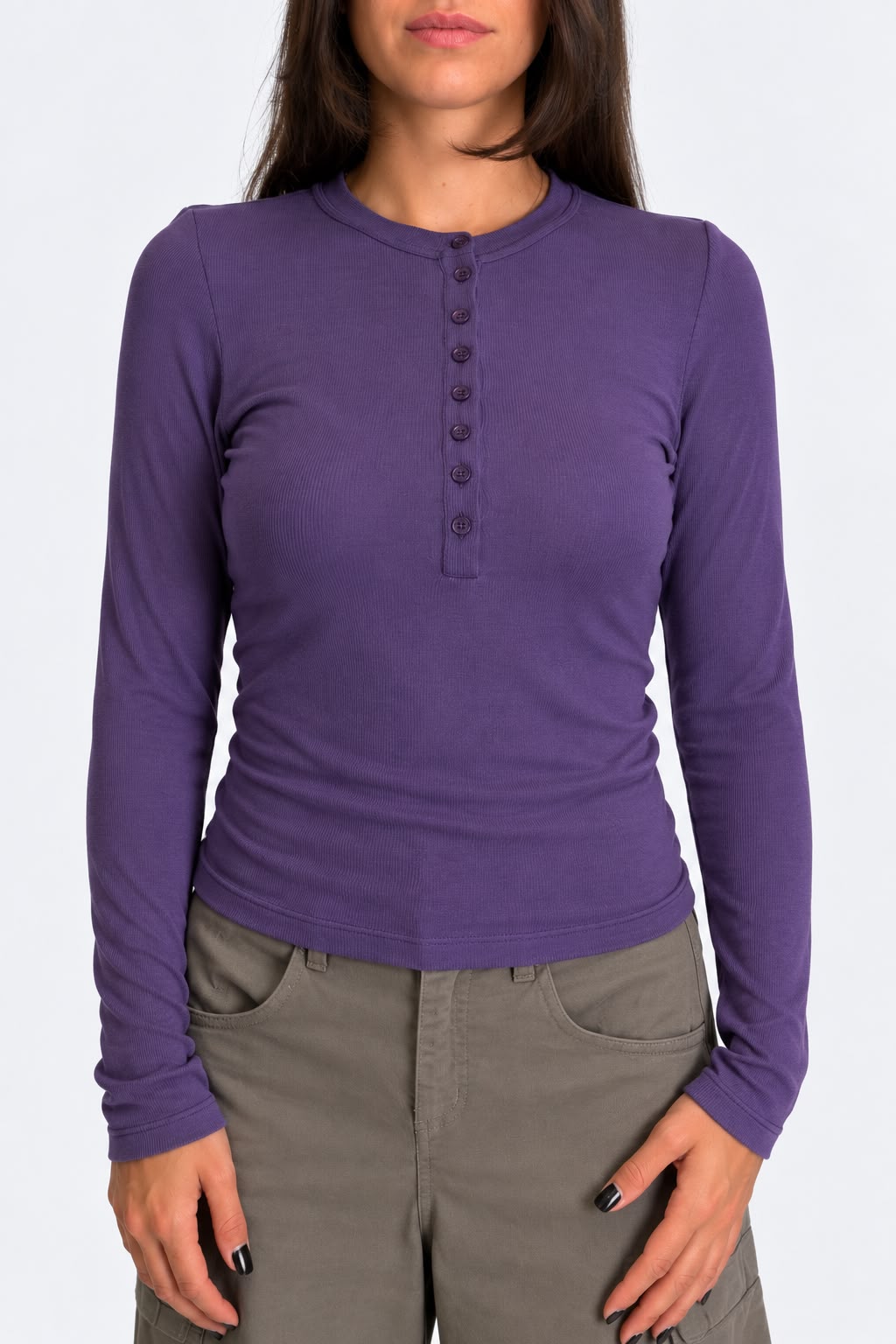 Dixie - Maglia serafino a costine basic in misto cashmere