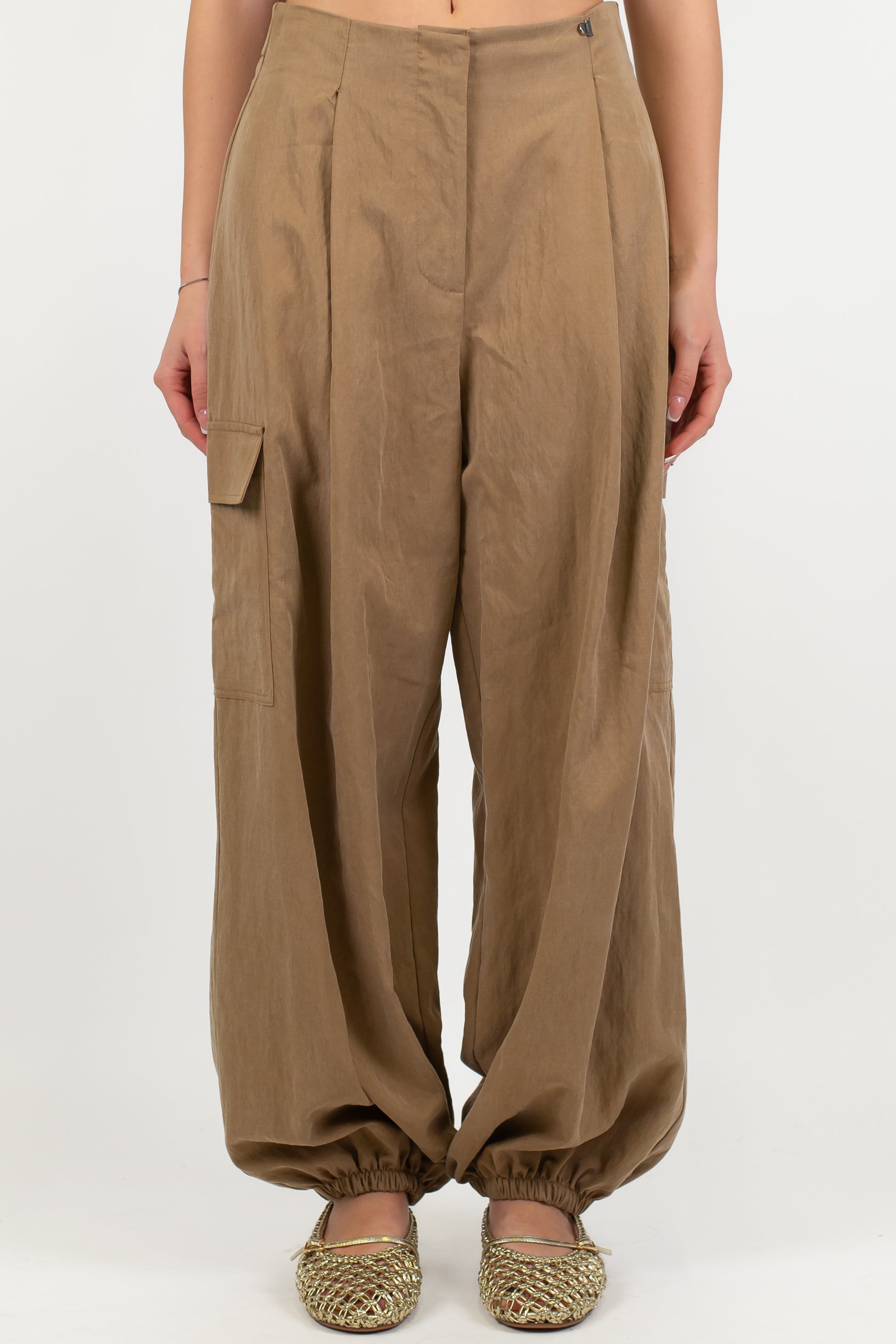 Dixie - Pantalone cargo in lyocell con elastico sul fondo