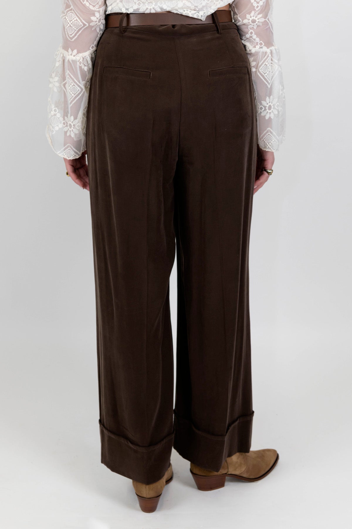 Motel - Pantalone palazzo con maxi risvolto sul fondo