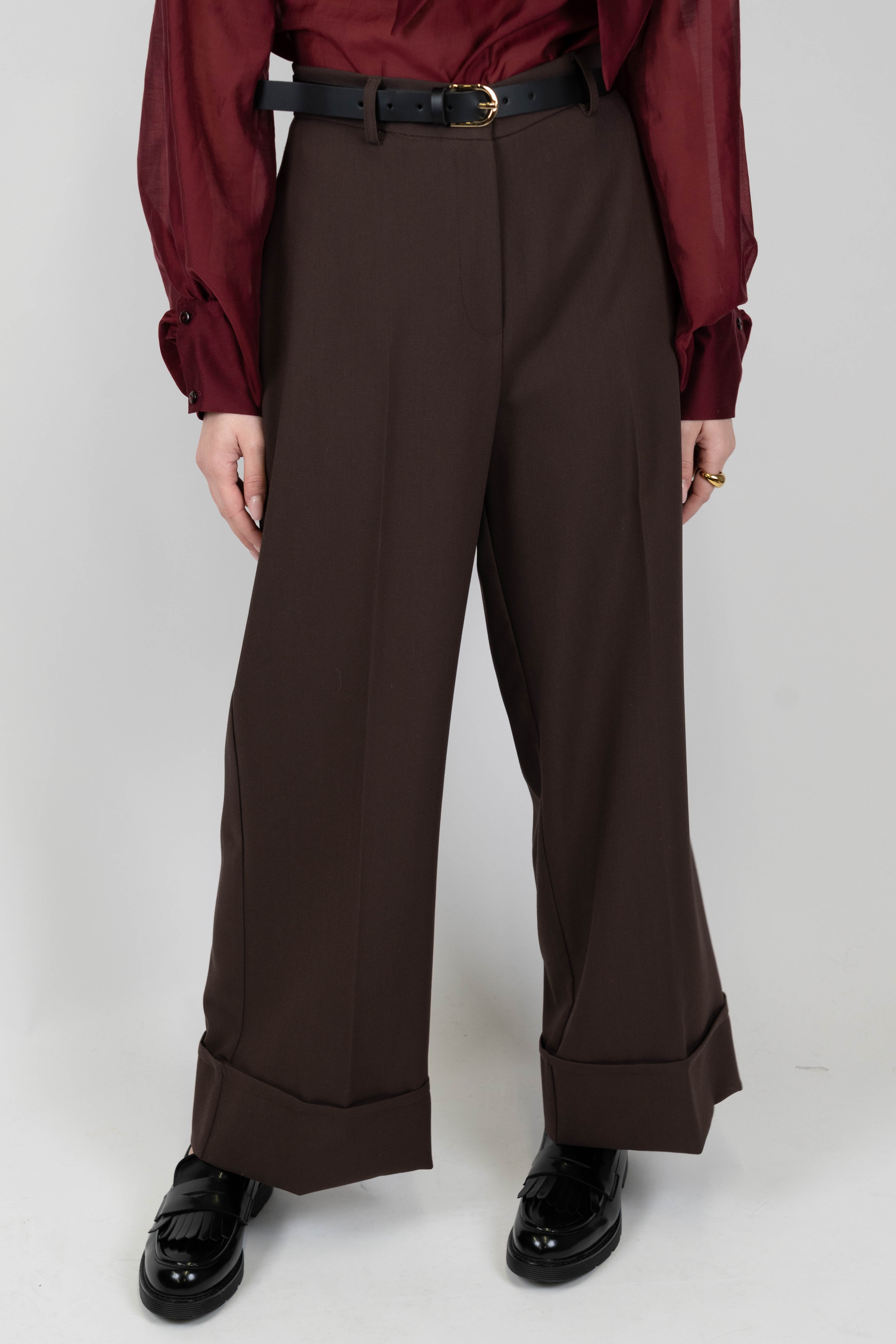 Motel - Pantalone palazzo con risvolto sul fondo