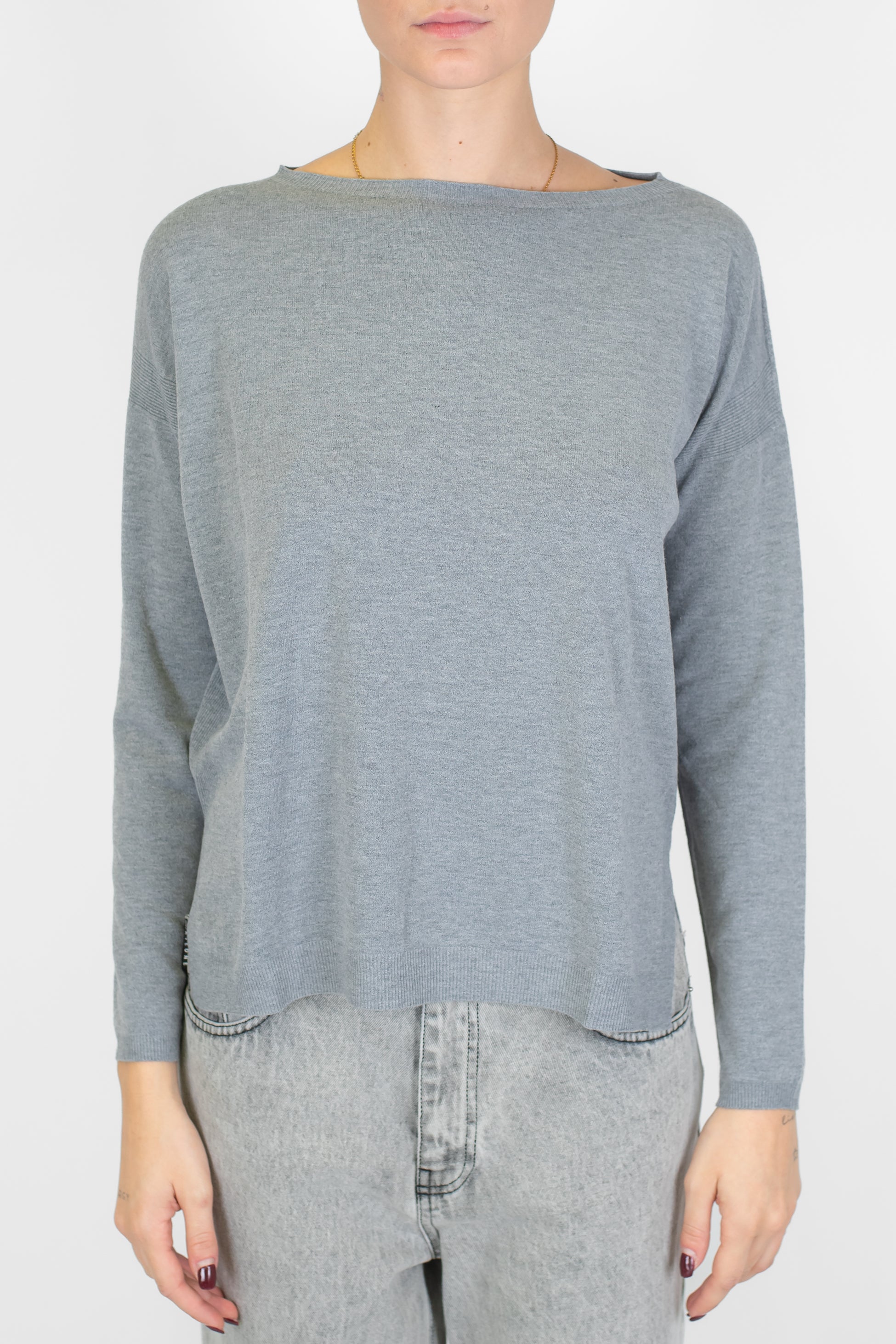 Kontatto - Maglia paricollo con spacchetti laterali