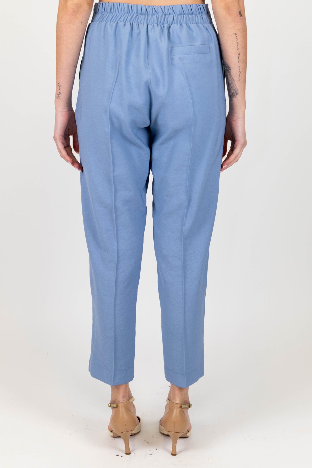 Maryley - Pantalone slim con elastico in vita
