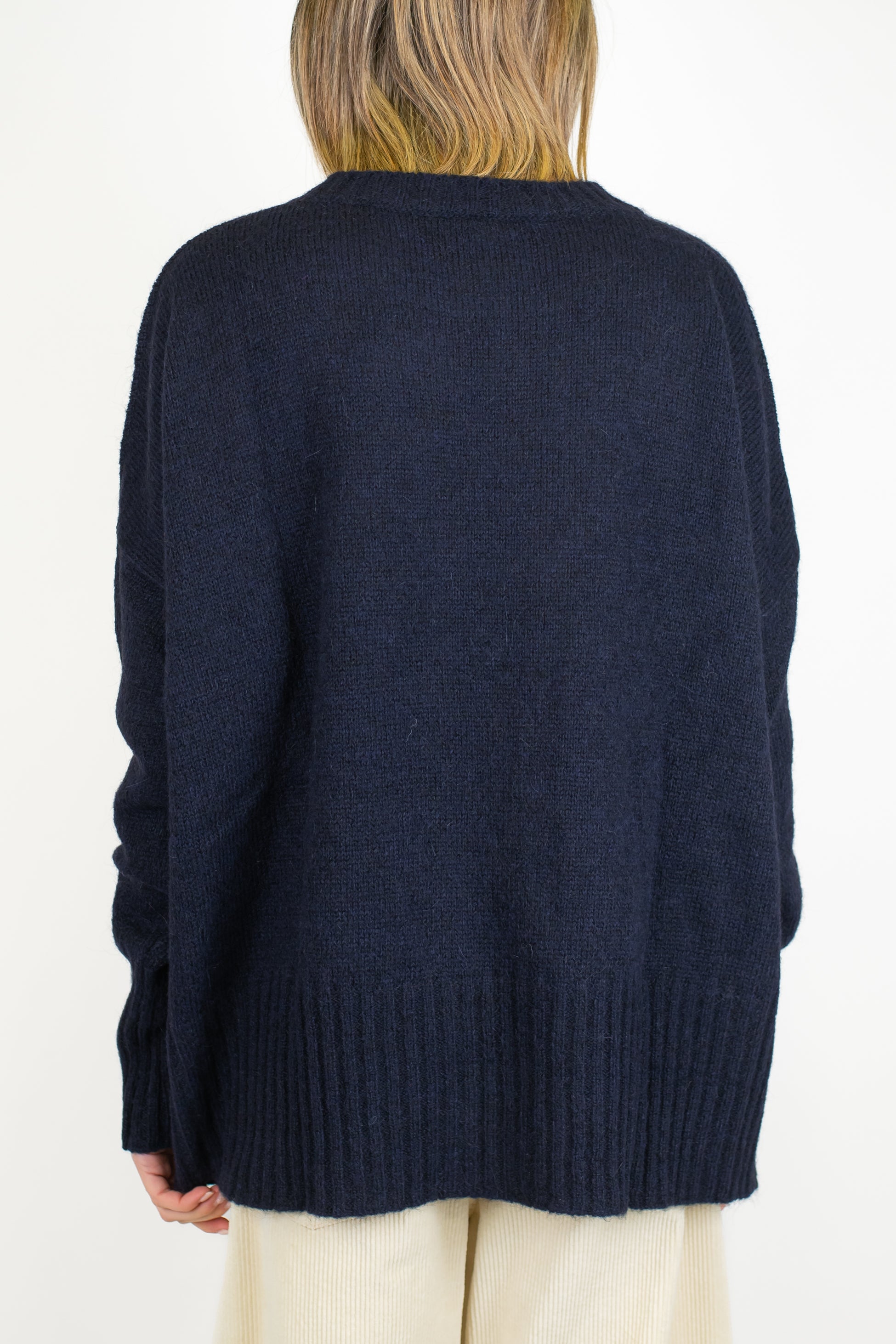 Tensione in - Maglia girocollo over in misto lana