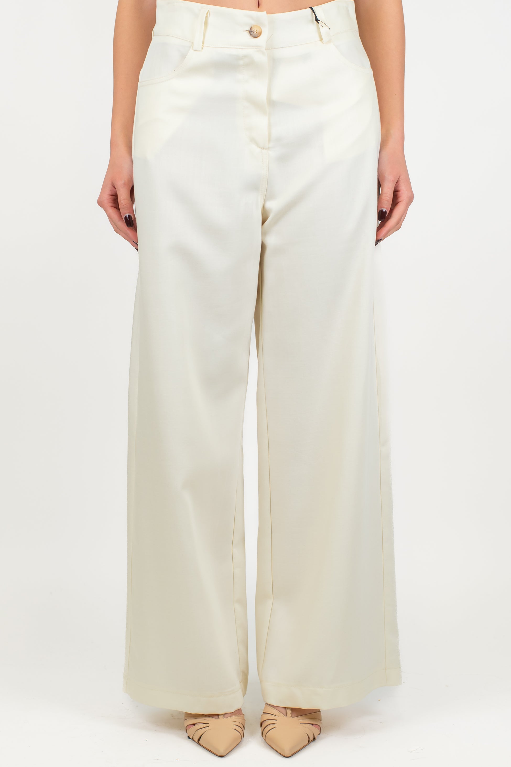 Tensione in - Pantalone palazzo effetto denim