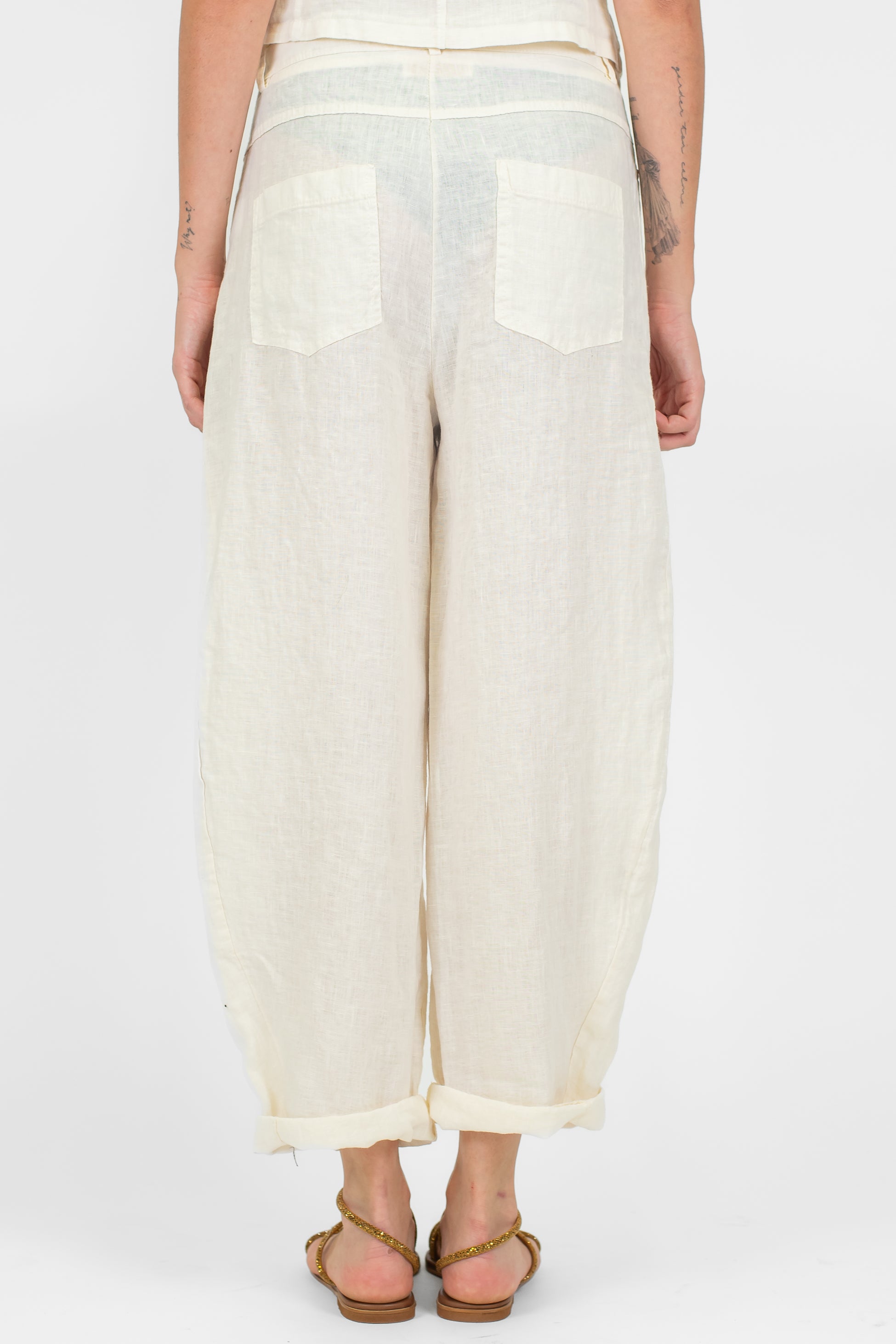 Haveone - Pantalone balloon in puro lino