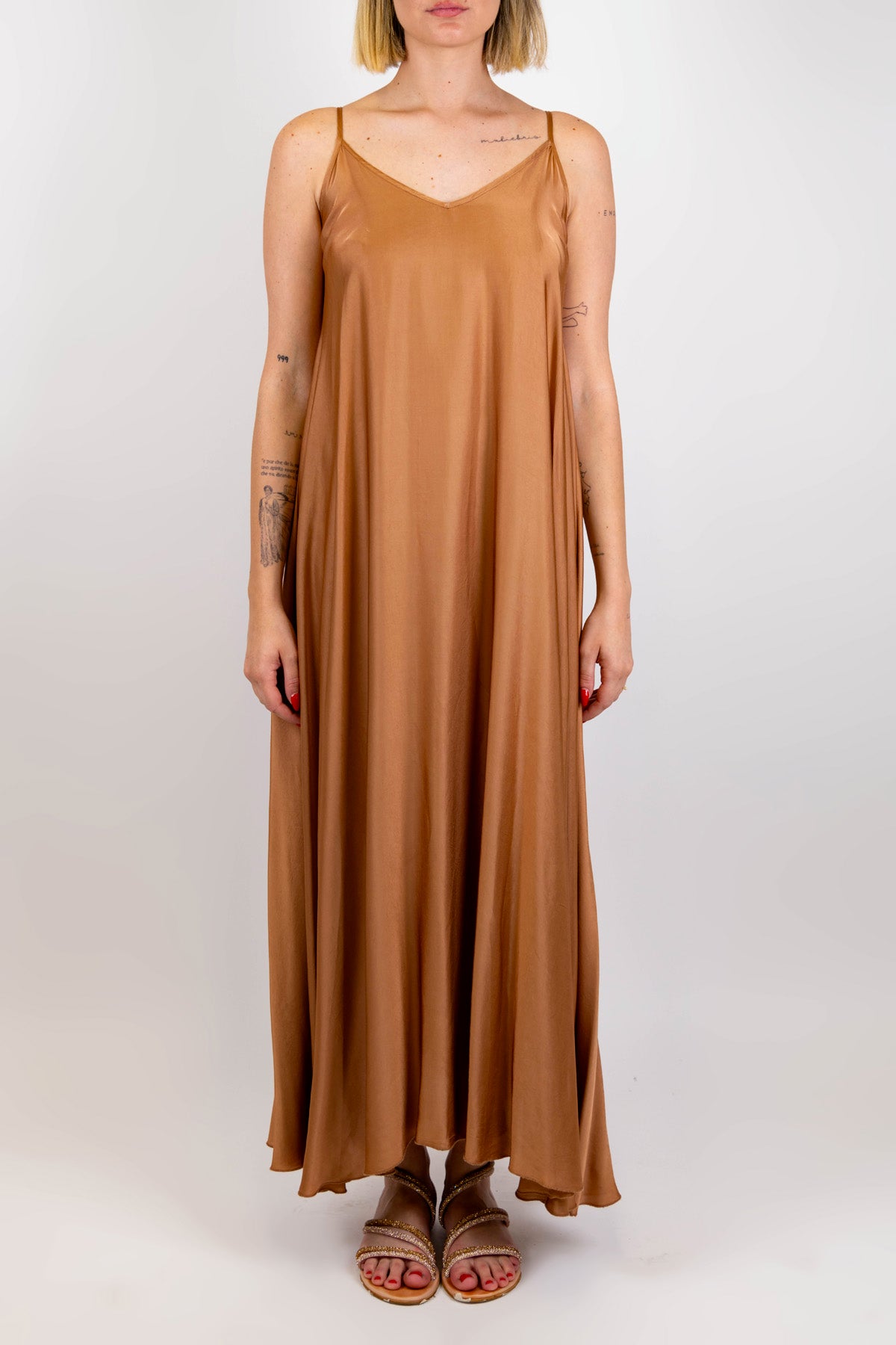 Motel - Abito lungo in viscosa con bretelline