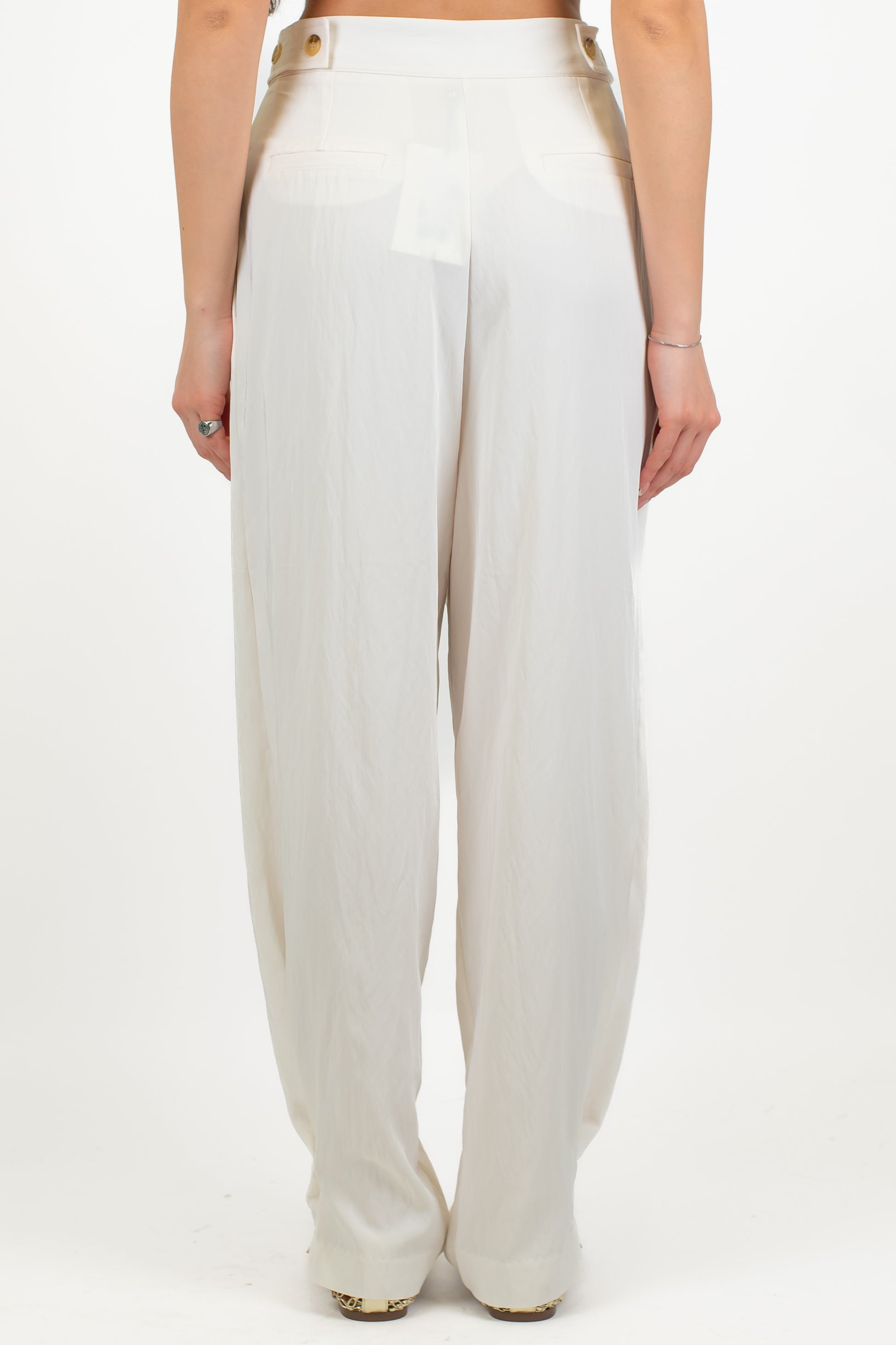 Dixie - Pantalone palazzo/balloon in viscosa leggera con pinces