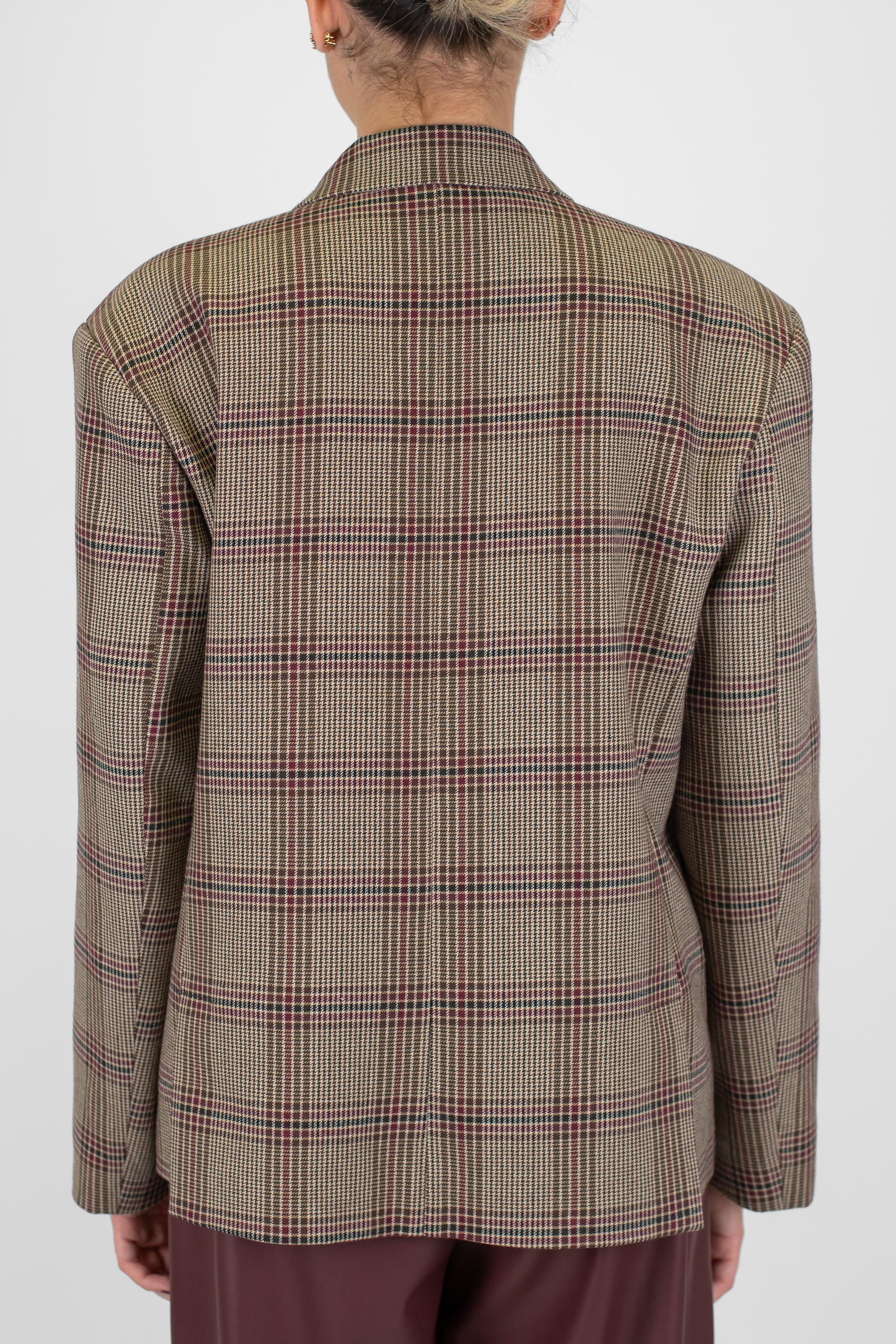 Tensione in - Giacca doppiopetto fantasia check con guanti