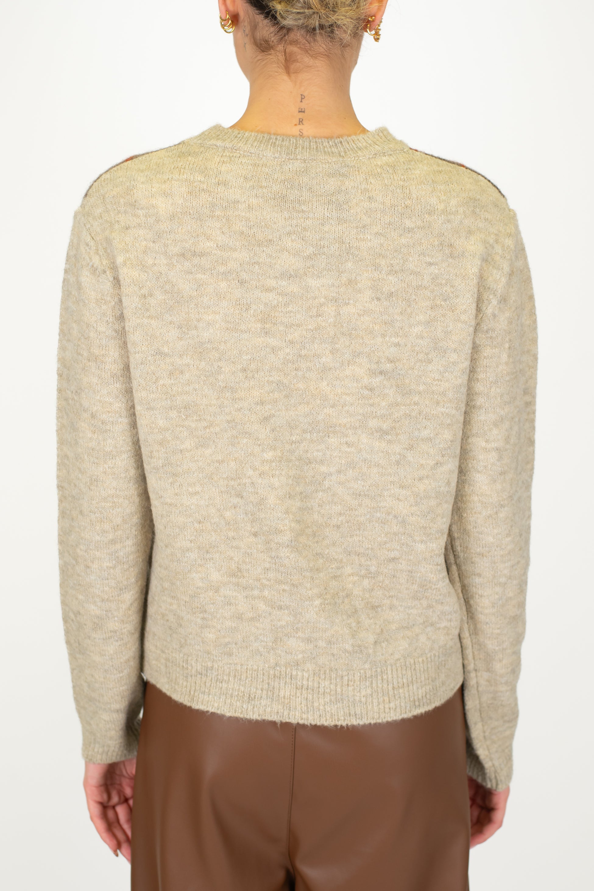 Haveone - Maglia fantasia rombi a contrasto in misto lana