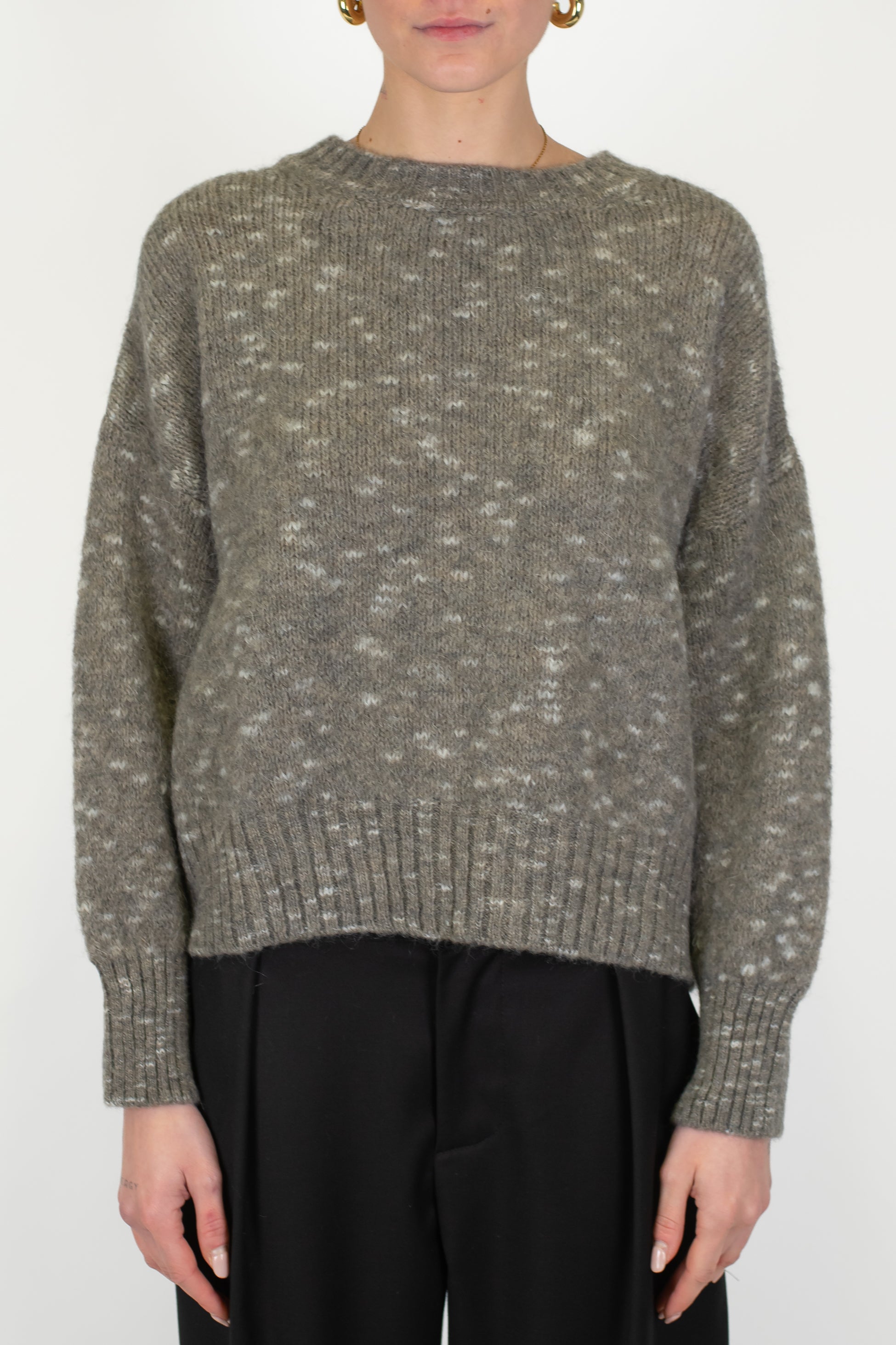 Tensione in - Maglia animalier in misto lana