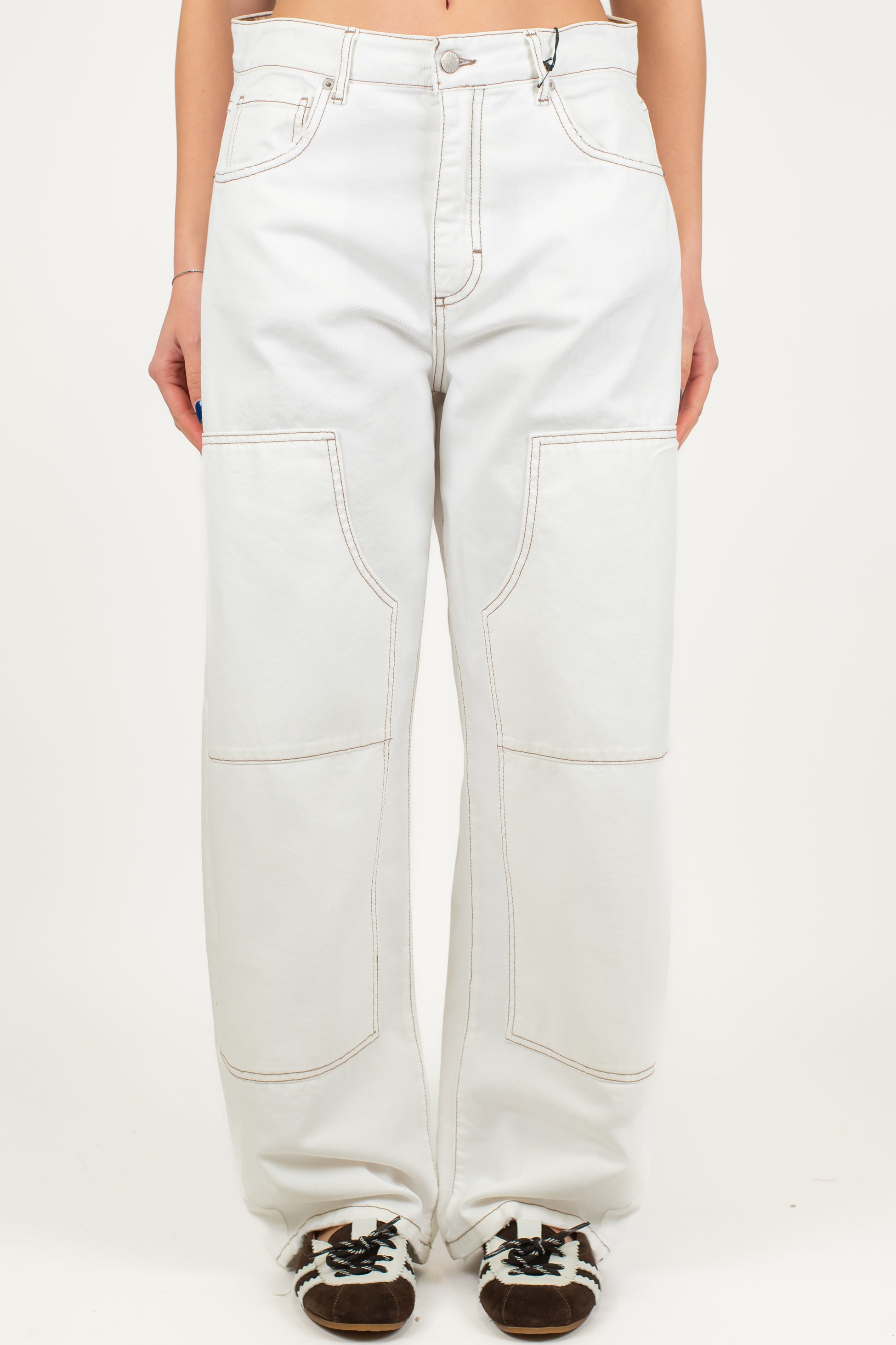 Tensione in - Pantalone barrell western in denim colorato