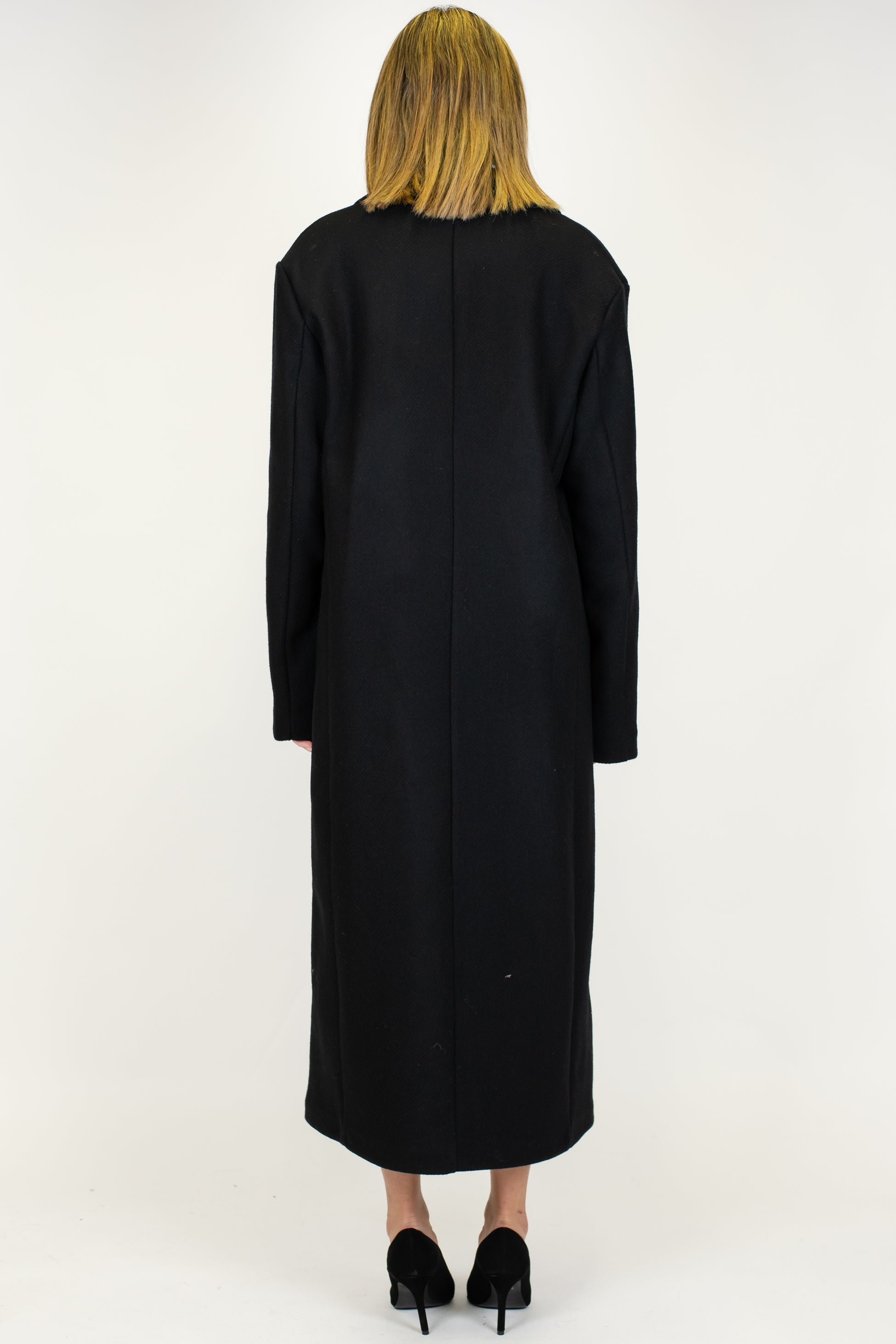 Haveone - Cappotto lungo doppiopetto in misto lana