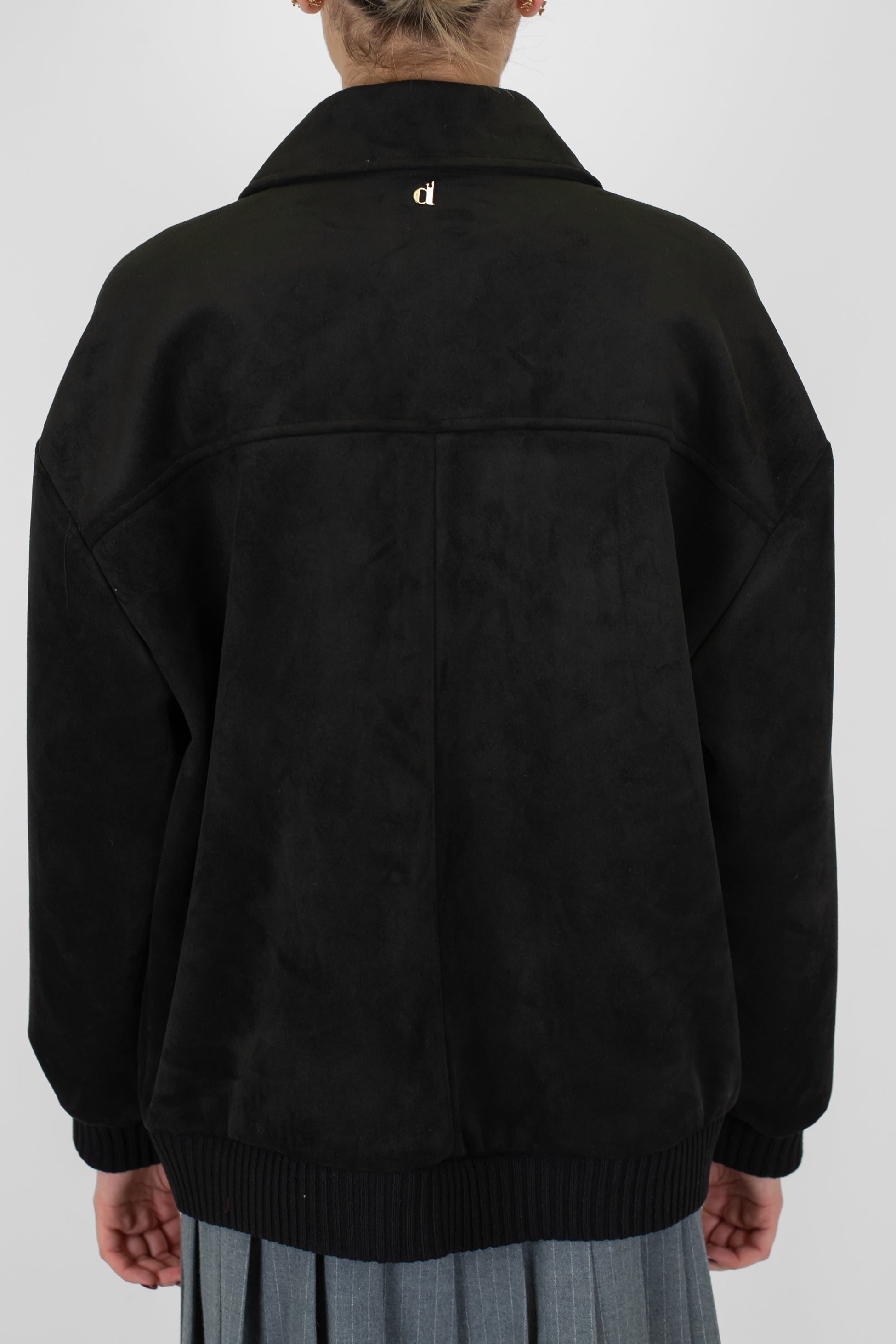 Dixie - Bomber in dainetto con colletto ed elastico sul fondo