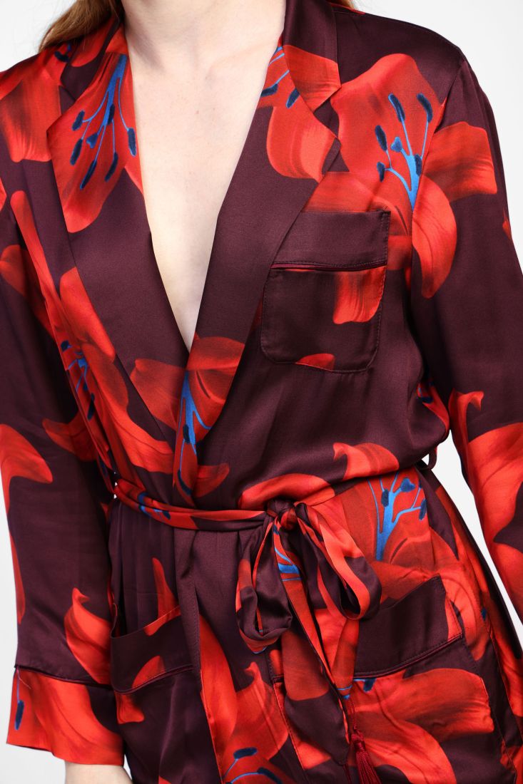 Dixie - Giacca Kimono fantasia com cintura