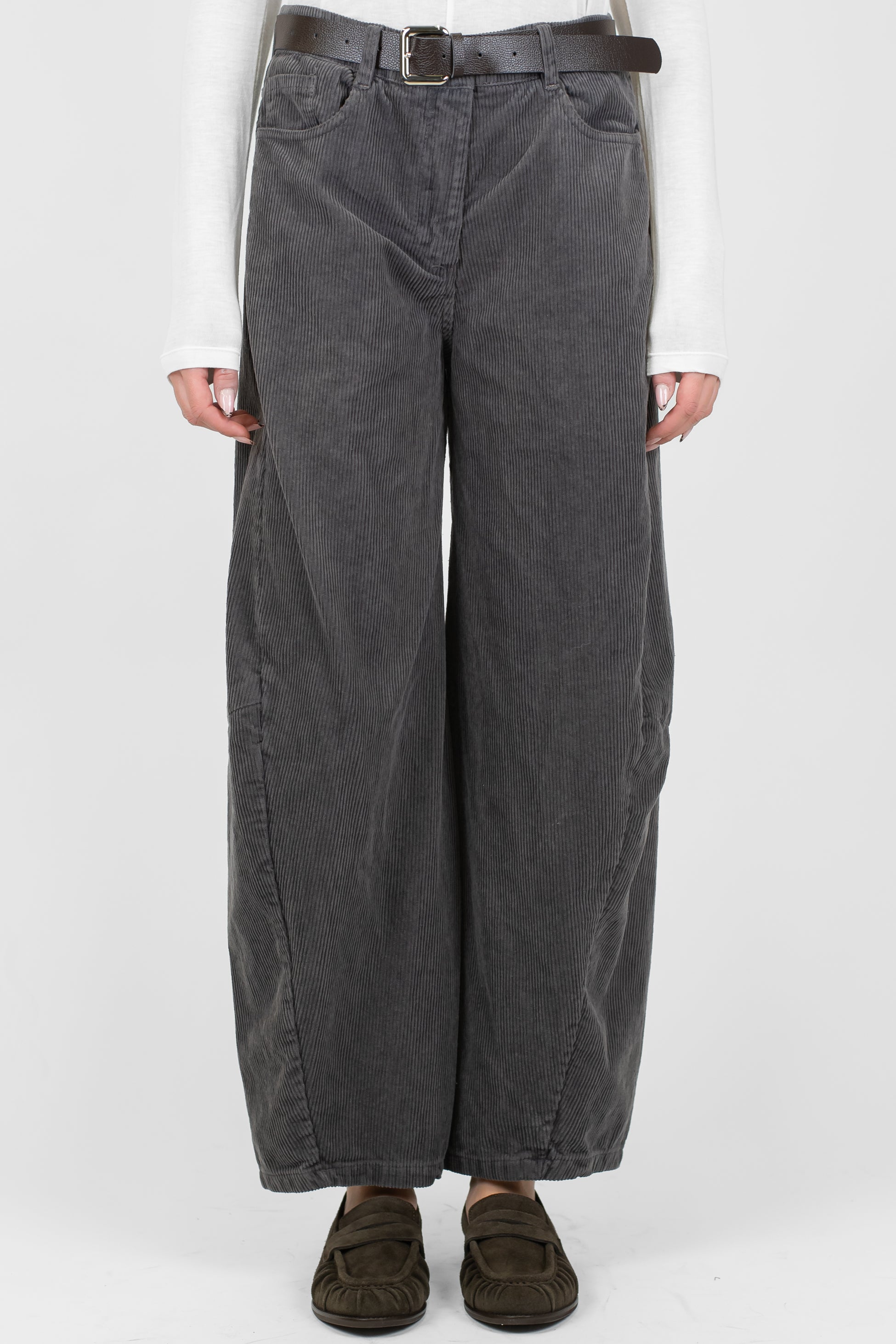 Haveone - Pantalone balloon in velluto millerighe