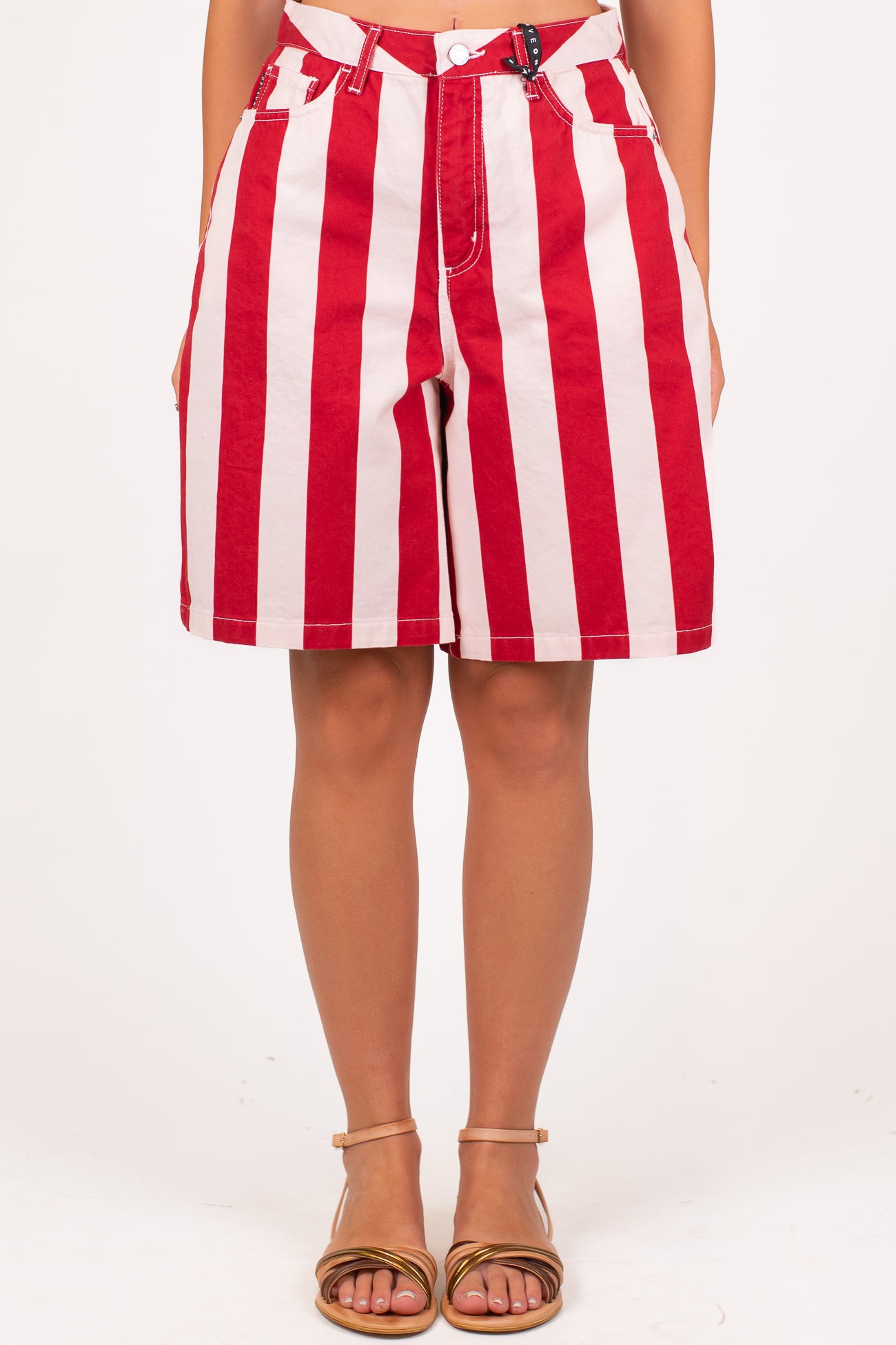 Haveone - Bermuda fantasia a righe in cotone