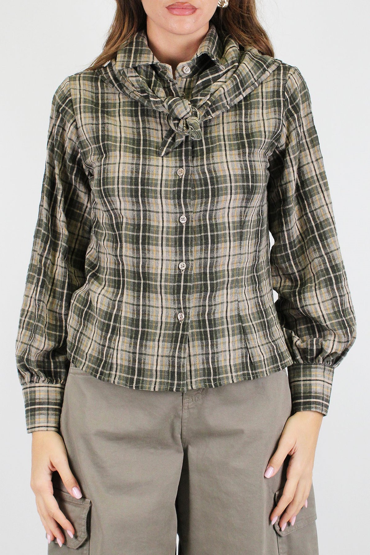 Dixie - Camicia fantasia check con bandana