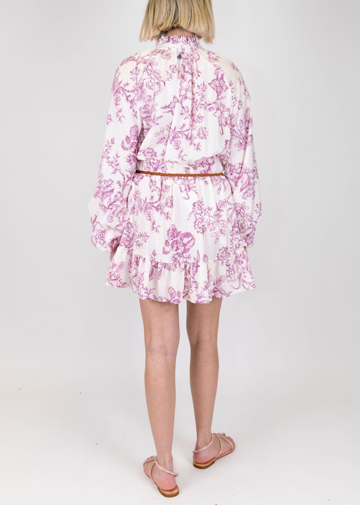 Dixie - Abito corto fantasia floreale con scollo a V