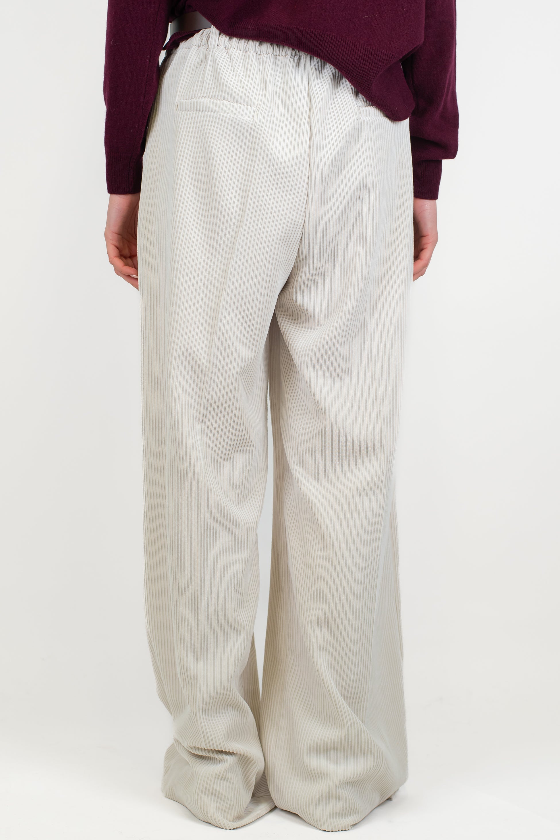 Motel - Pantalone palazzo in velluto a coste con elastico sul retro