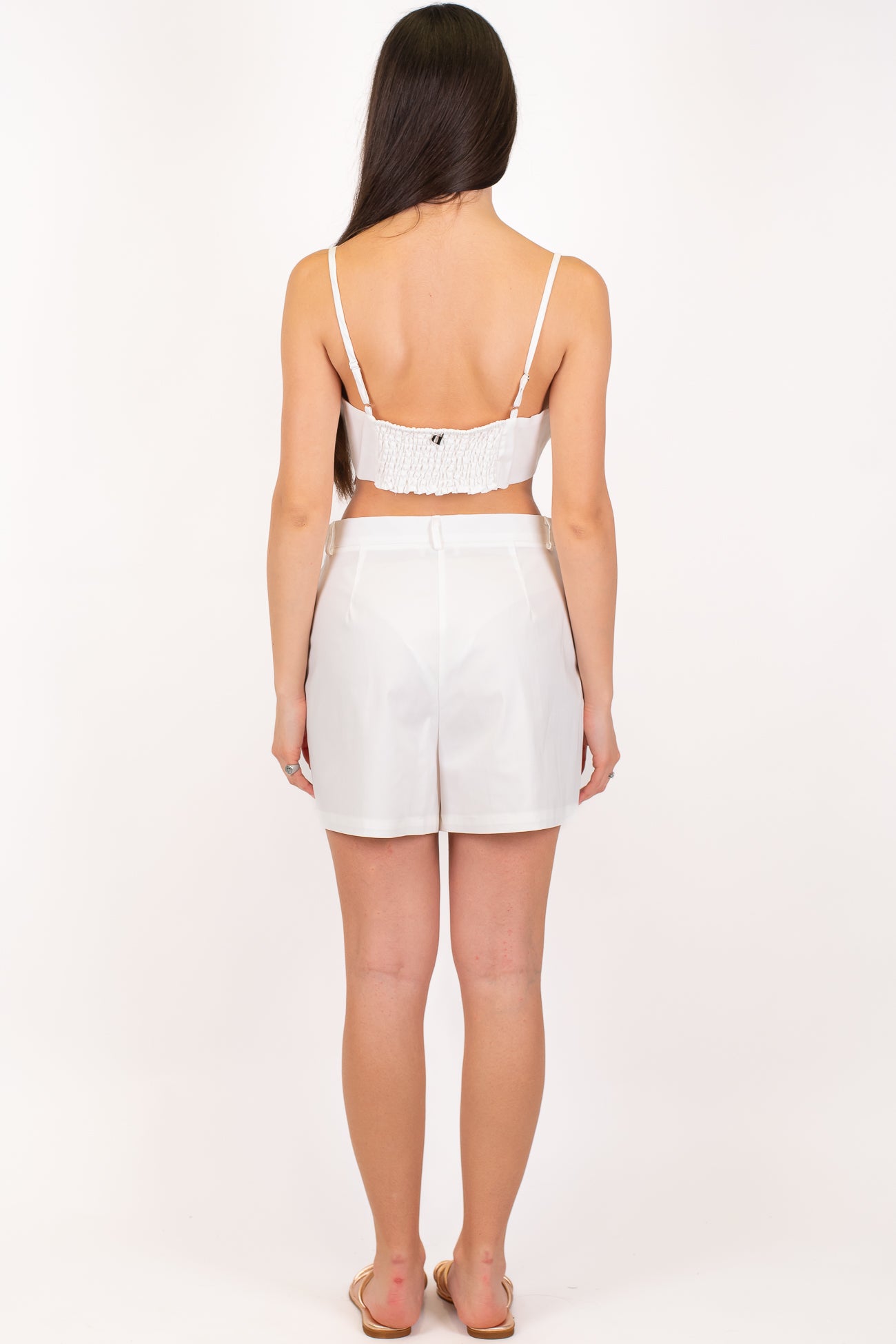 Dixie - Coordinato tre pezzi con giacca giromaniche, top e shorts