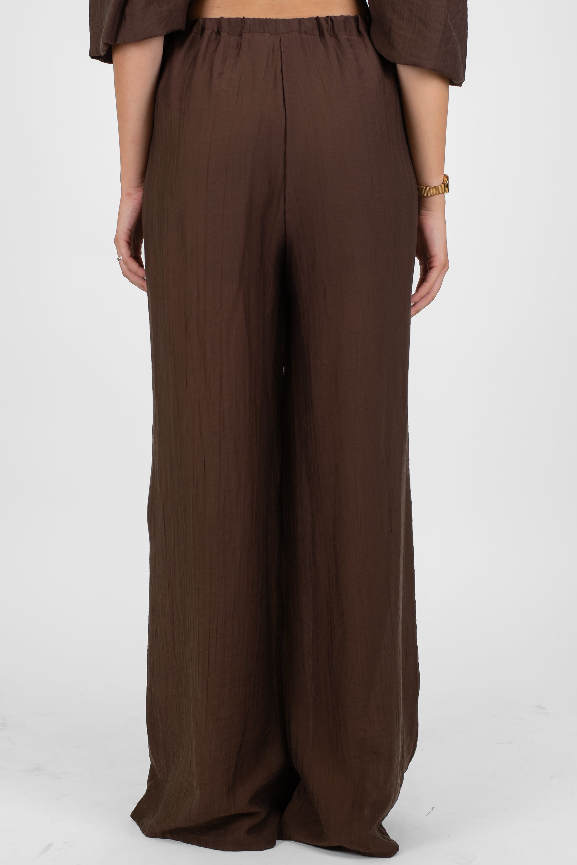 Haveone - Pantalone palazzo in tencel con coulisse