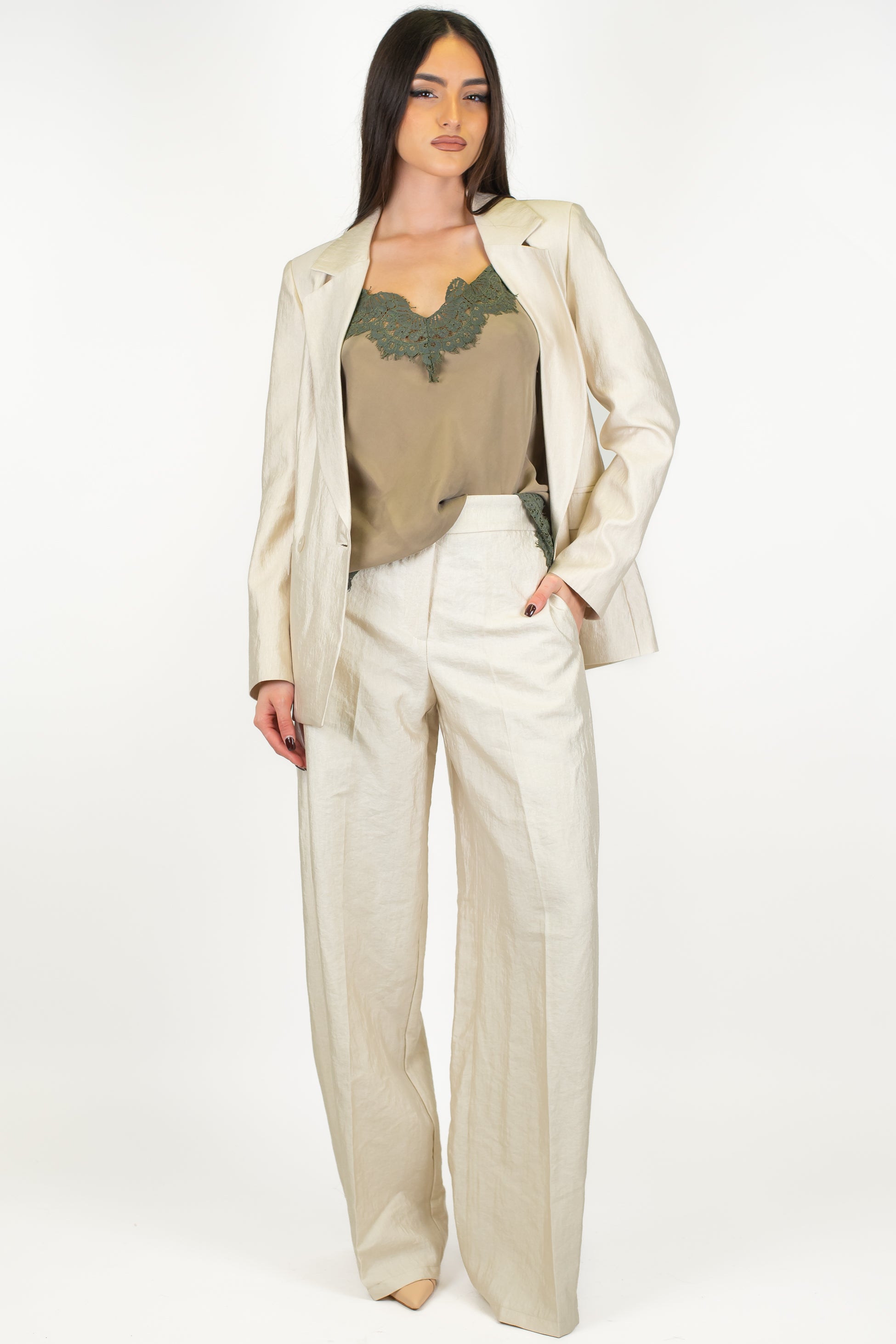 Motel - Pantalone palazzo con elastico sul retro