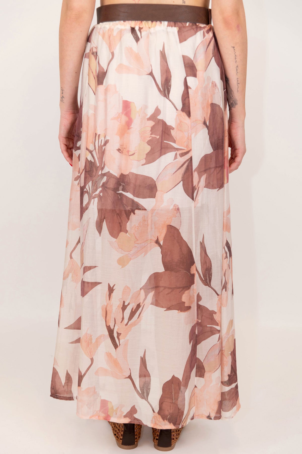 Haveone - Gonna fantasia floreale in lyocell con elastico in vita