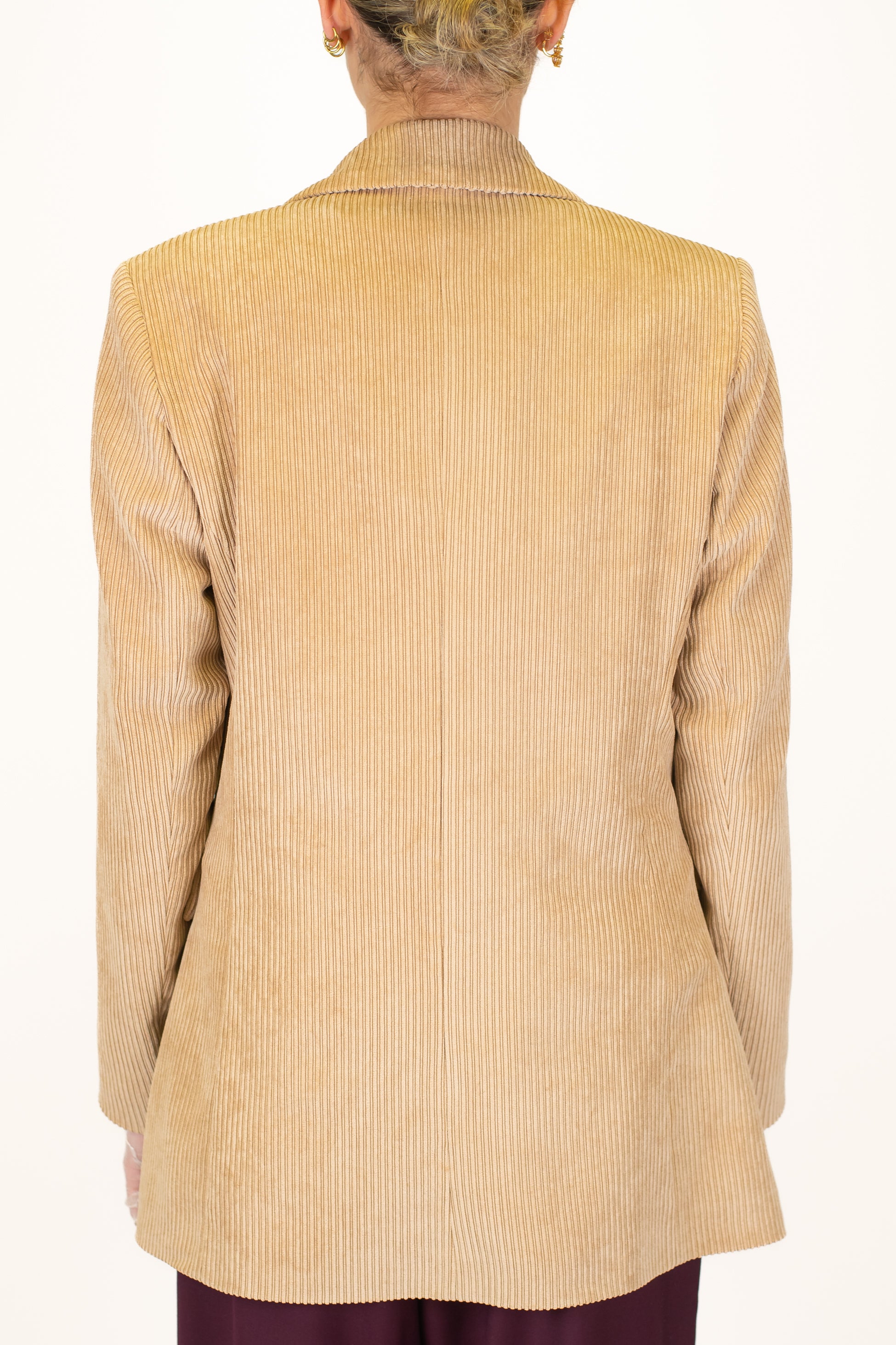 Tensione in - Giacca in velluto a coste con spille su rever