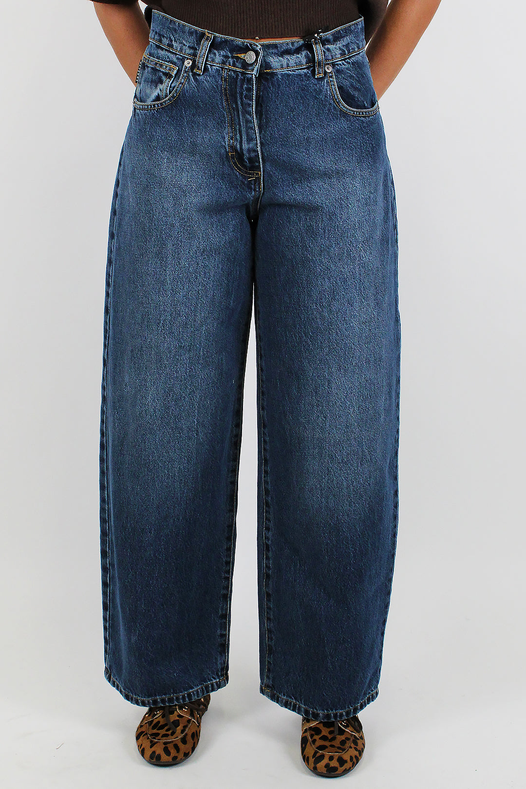 Haveone - Jeans palazzo lavaggio intermedio modello Bella