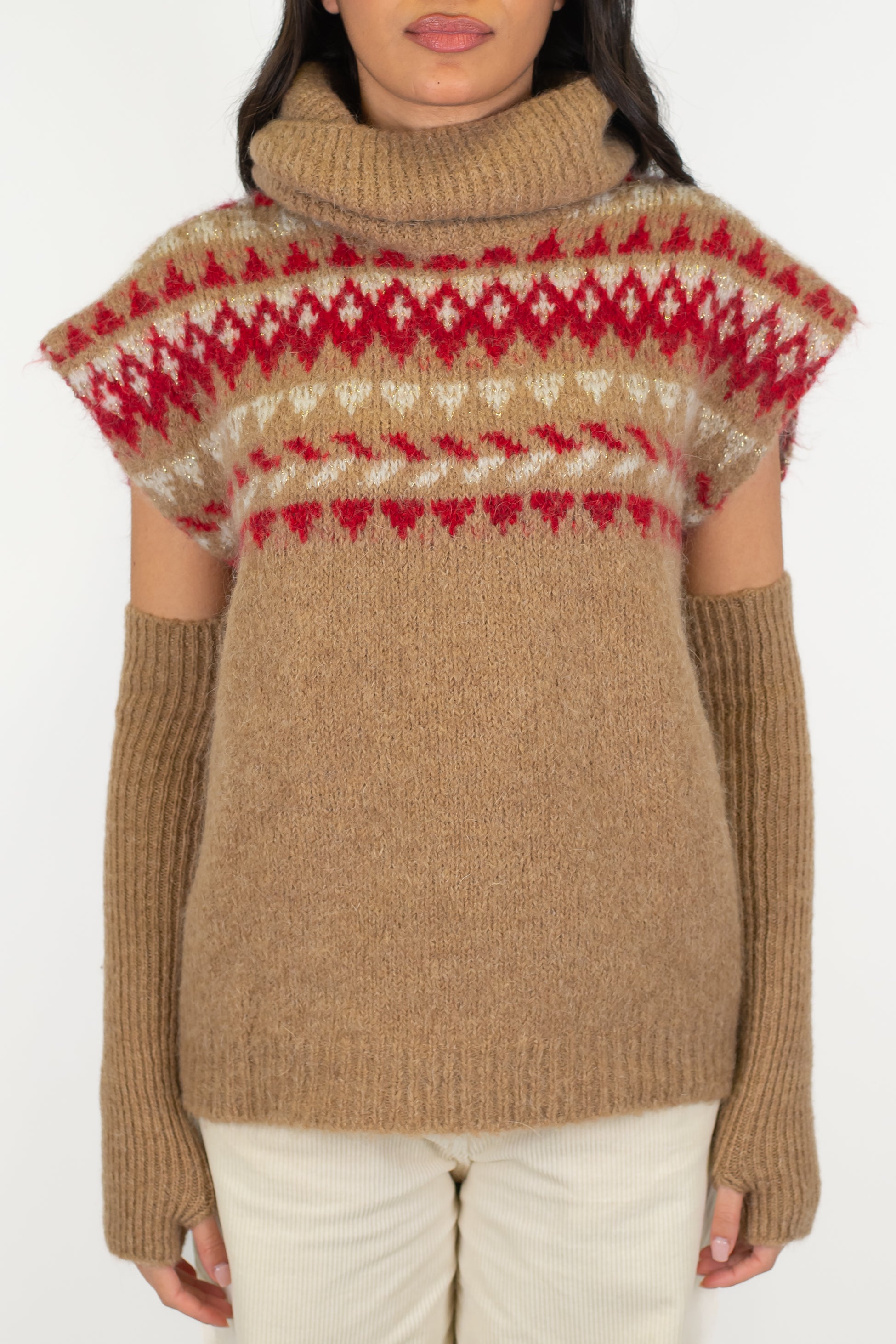 Motel - Dolcevita fantasia norvegese in misto lana con manicotti