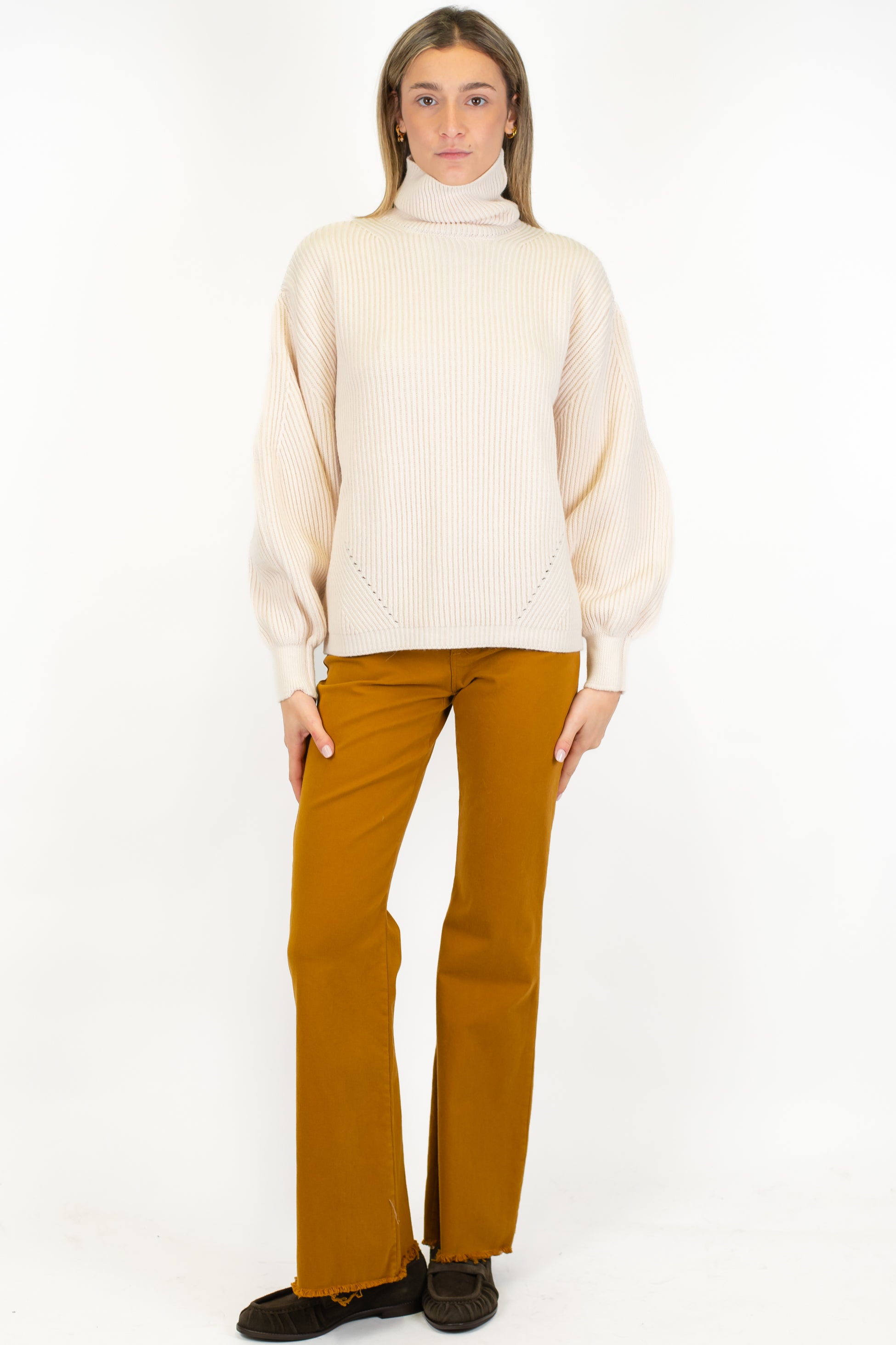 Motel - Pantalone a zampa in cotone invernale