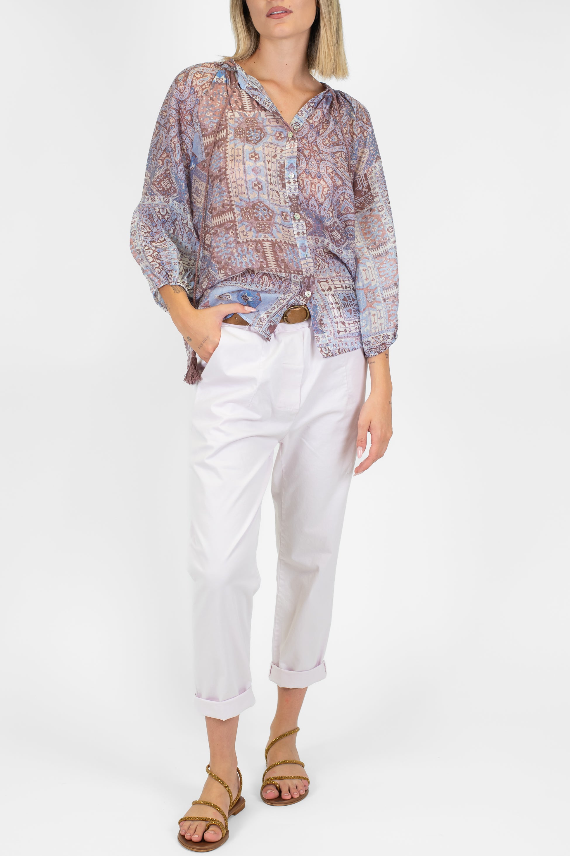 Motel - Pantalone regular con elastico in vita