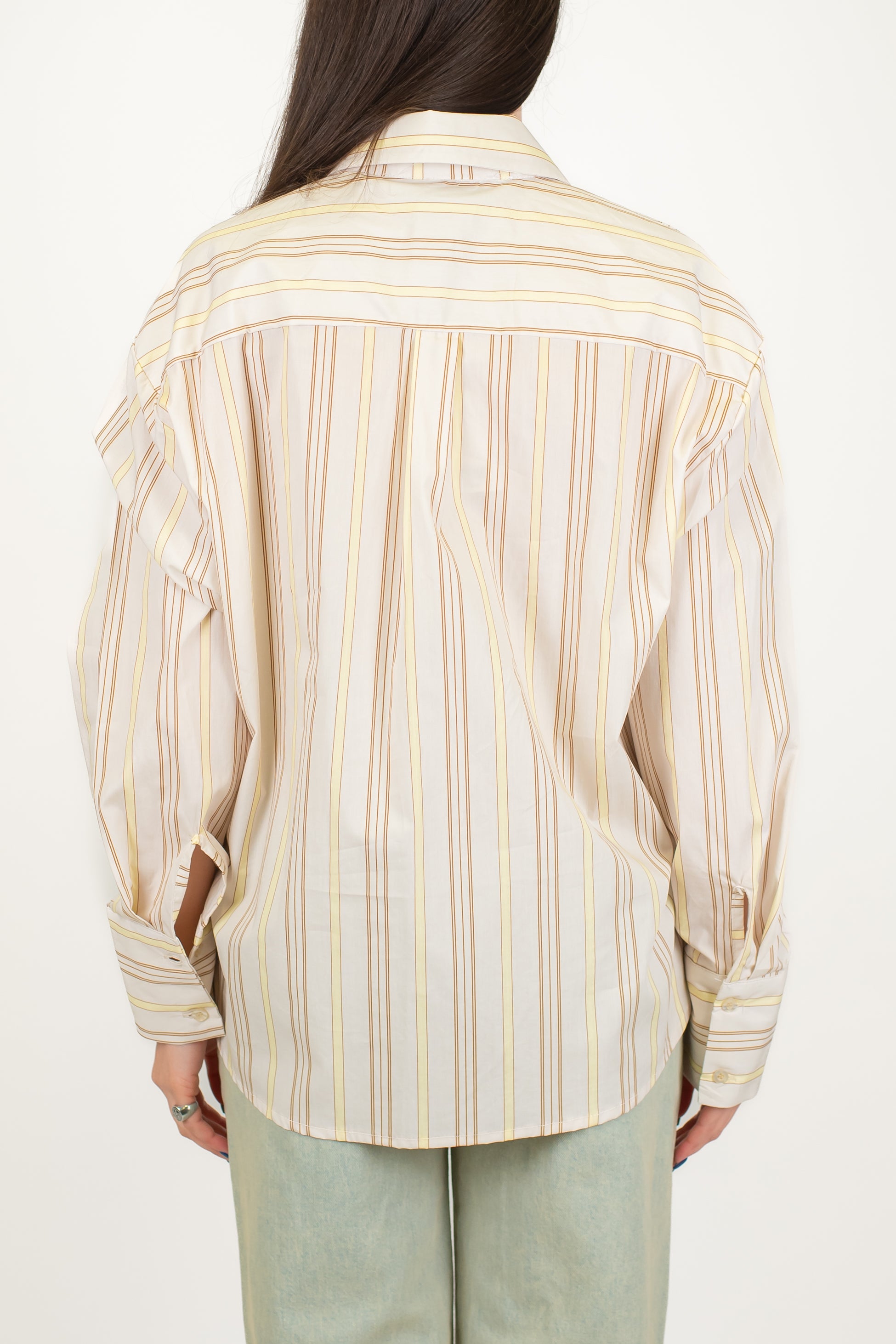 Haveone - Camicia over fantasia a righe con tasca sul petto