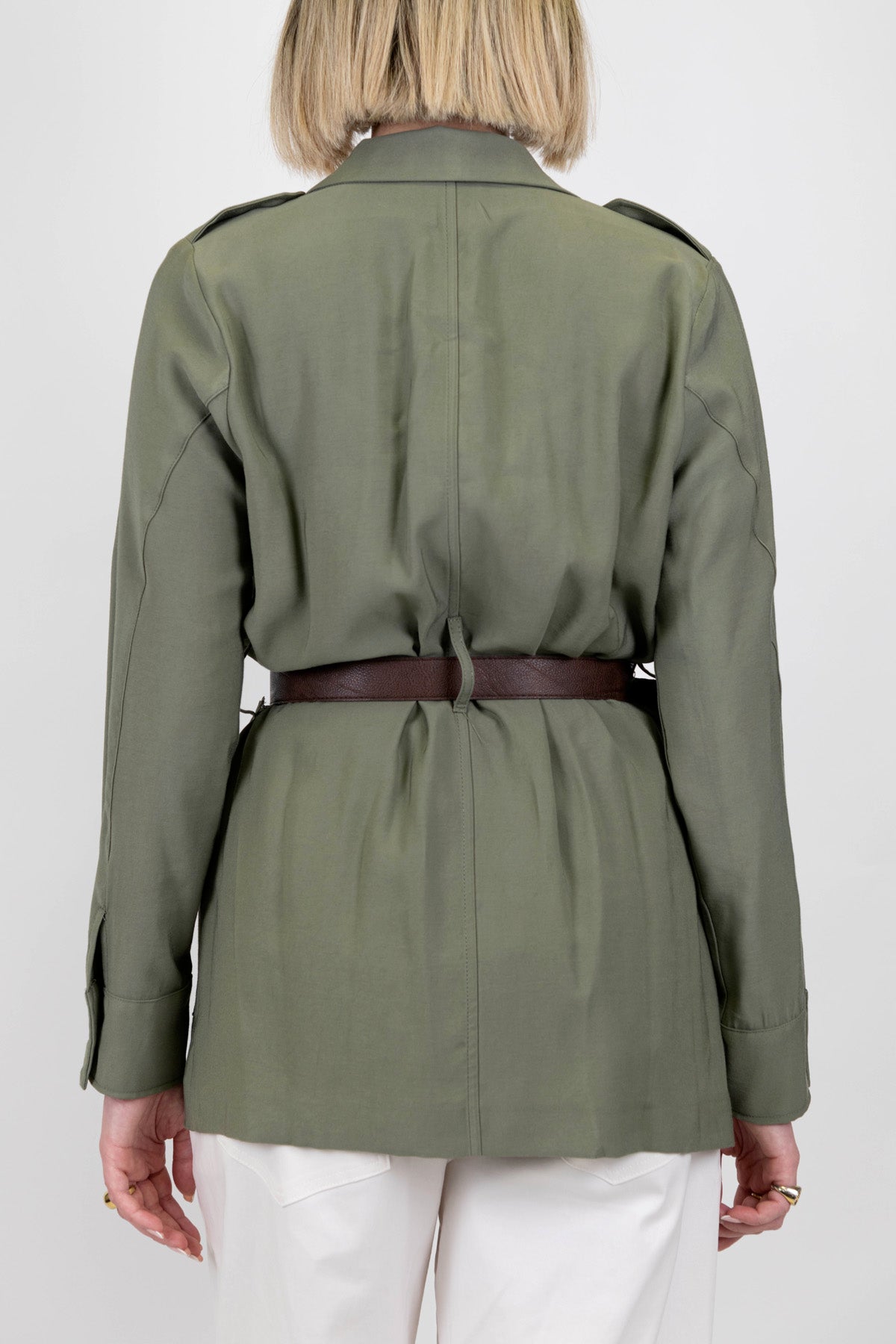 Motel - Sahariana in viscosa con rever a lancia