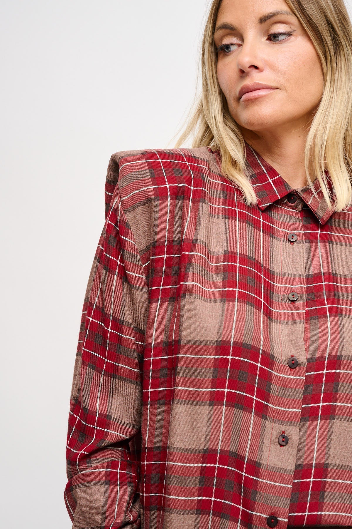 Maryley - Camicia fantasia check con spalline