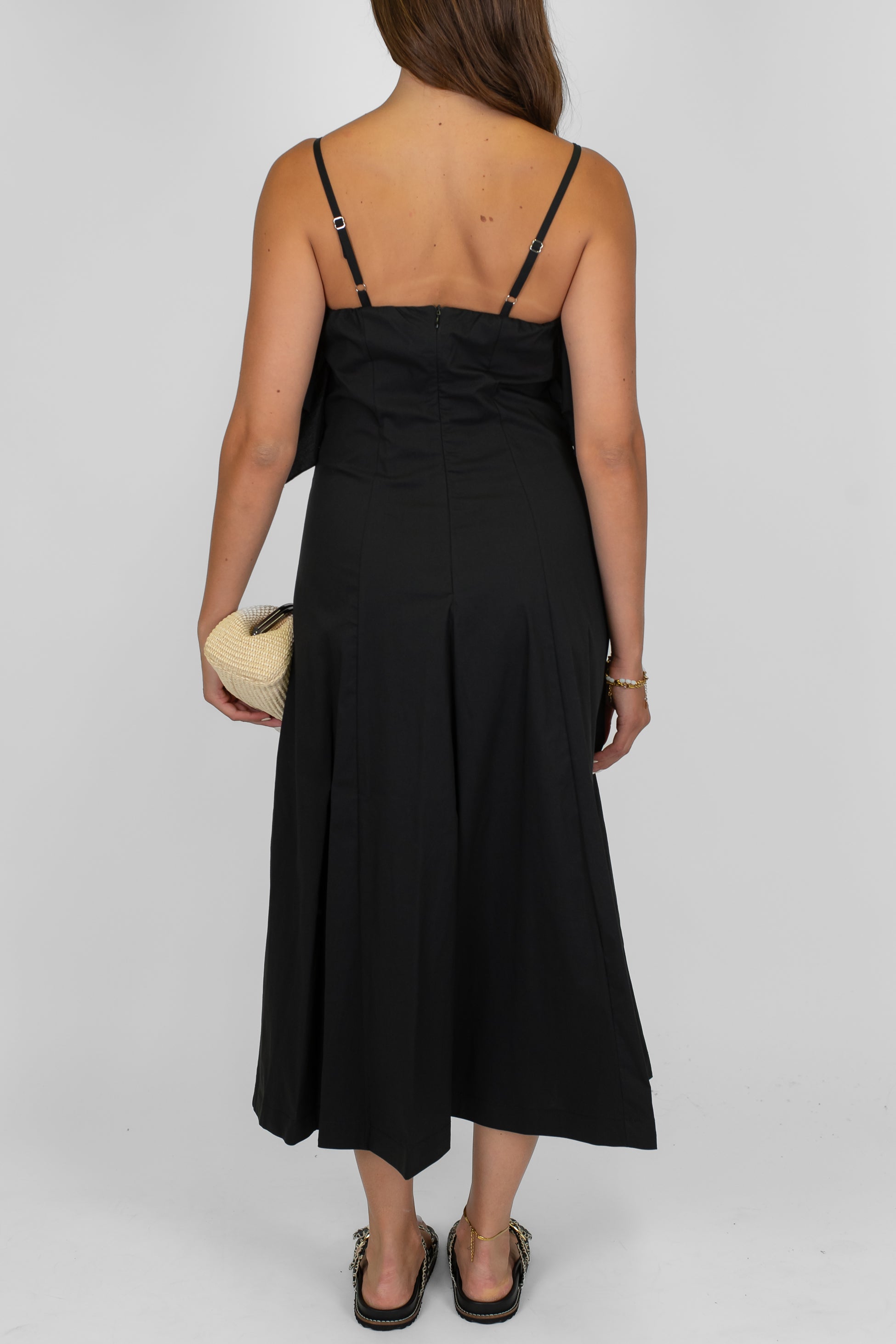 Dixie - Abito lungo con bretelline regolabili e rouches