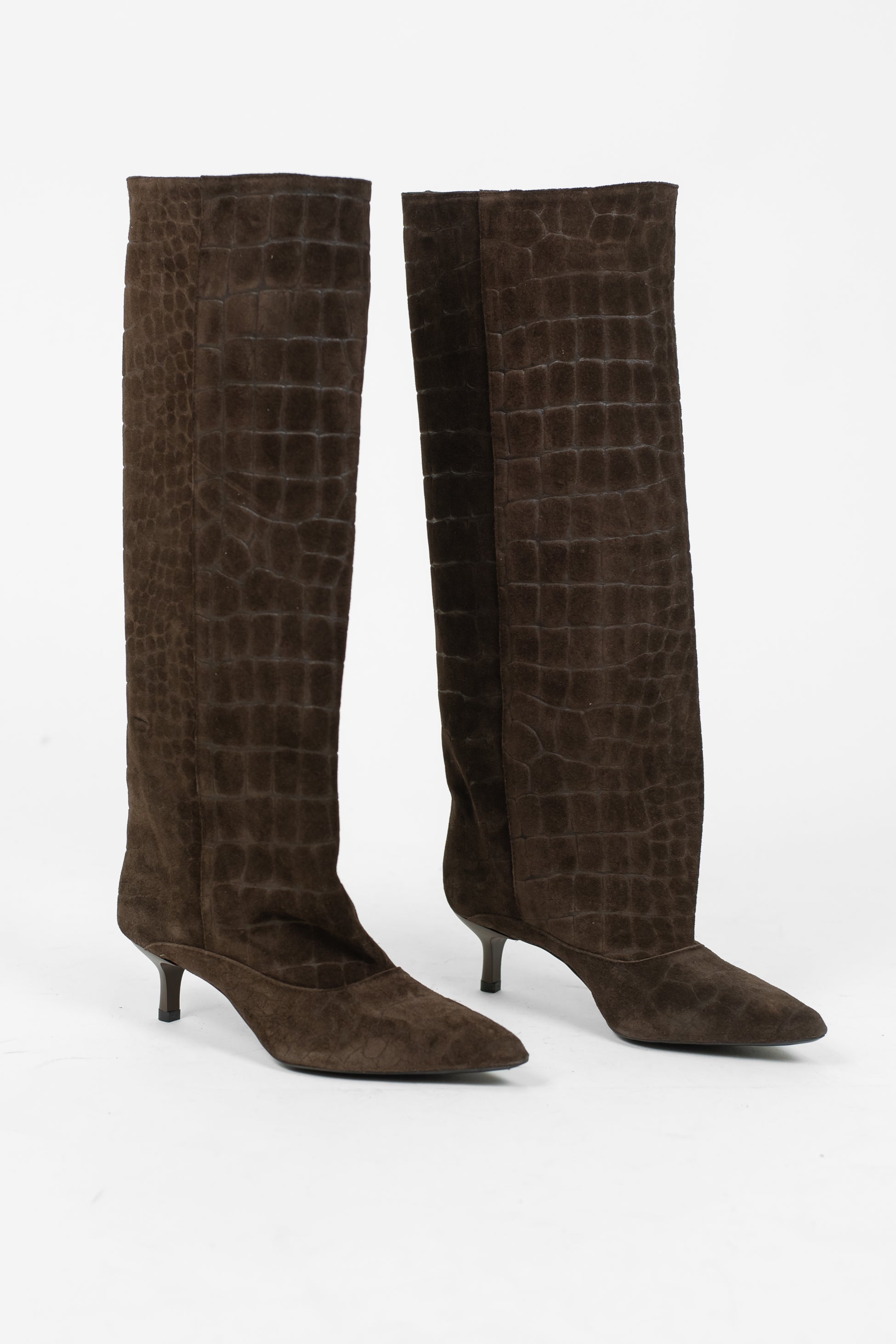 Ovyé - Stivale alto in camoscio cocco con tacchetto