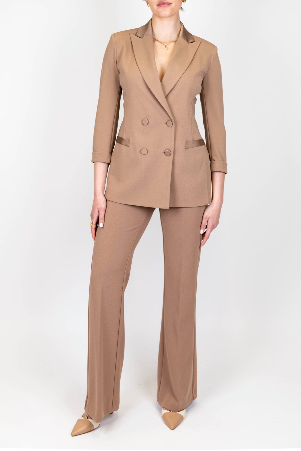 Imperial - Giacca doppiopetto con rever a lancia in raso