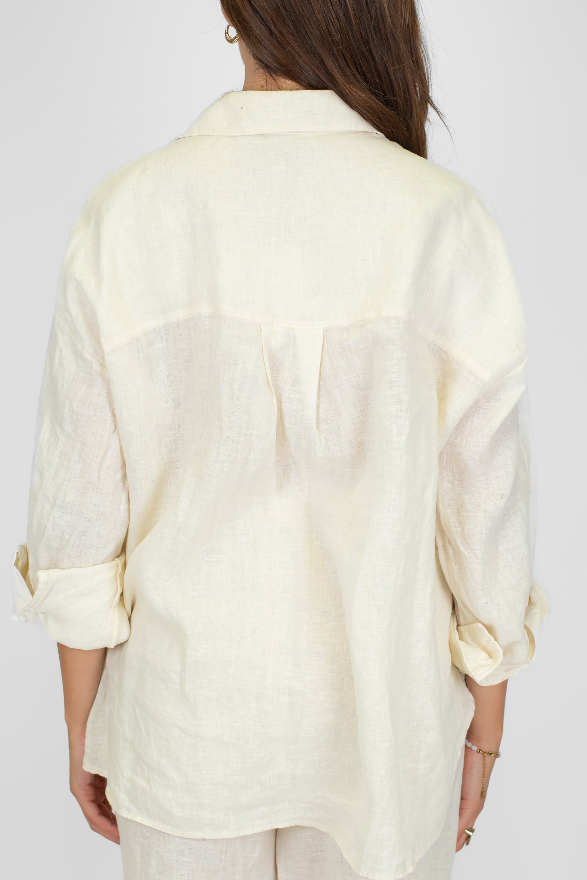 Haveone - Camicia tinta unita in puro lino