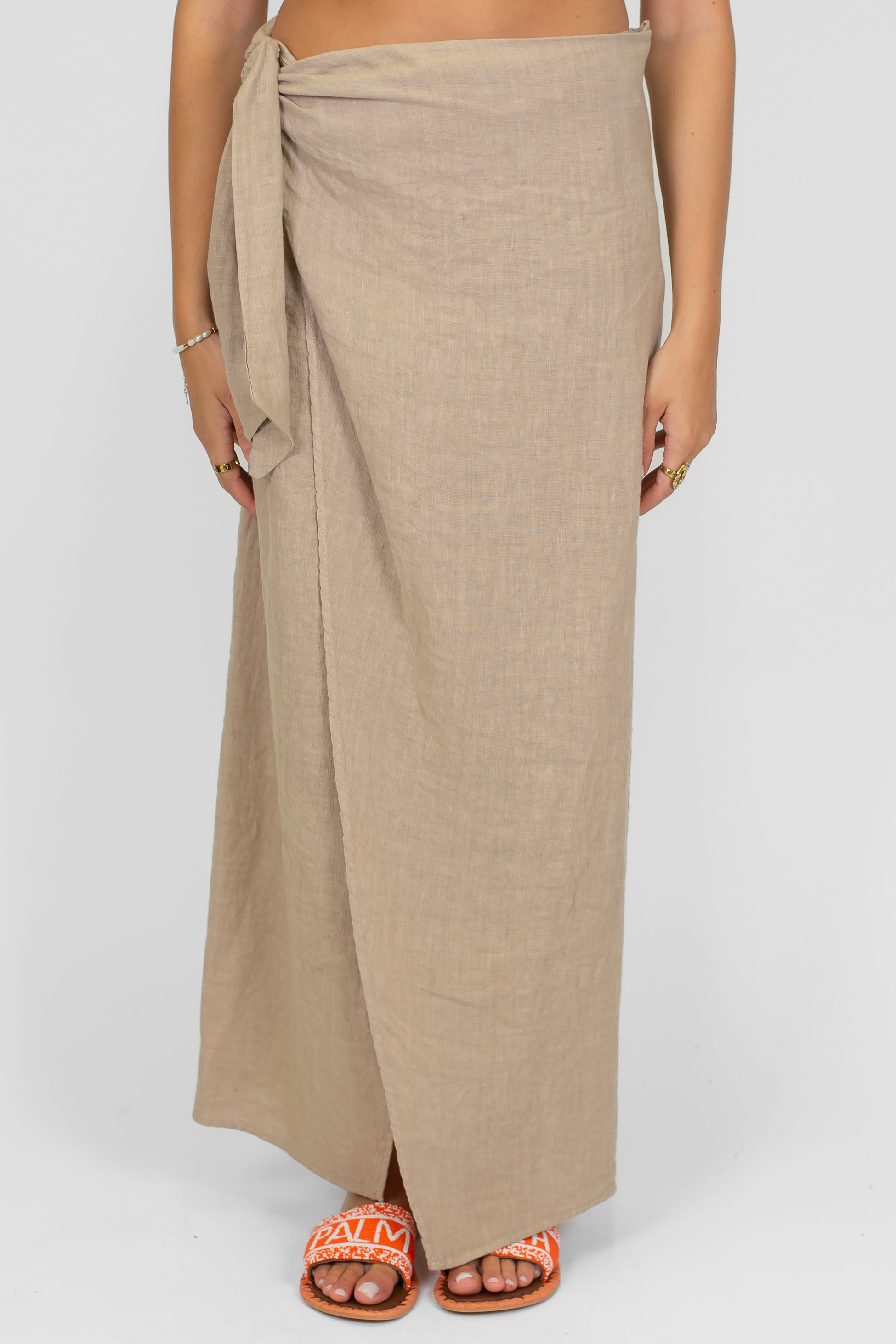 Haveone - Gonna pareo in lino chiusura portafoglio