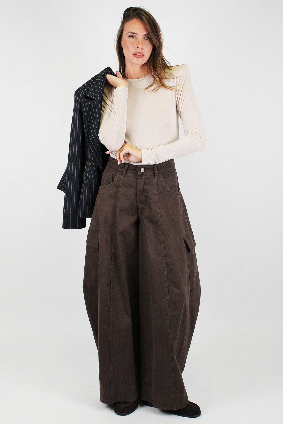Haveone - Maglia basic in modal e lana con spalline