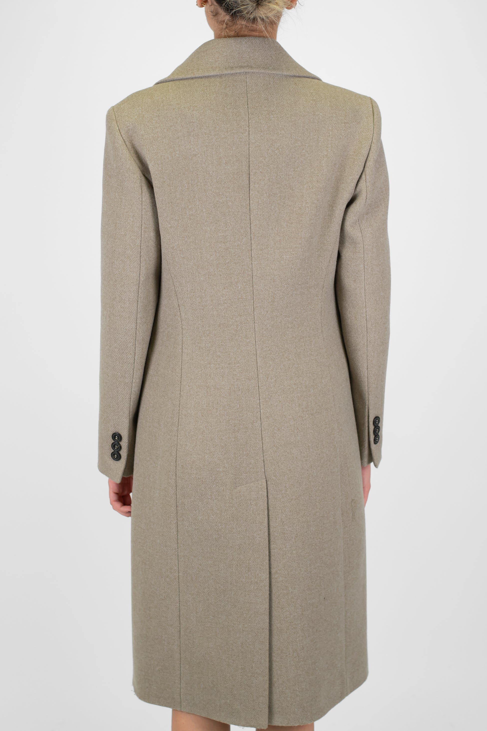 Maryley - Cappotto lungo doppiopetto con rever a lancia