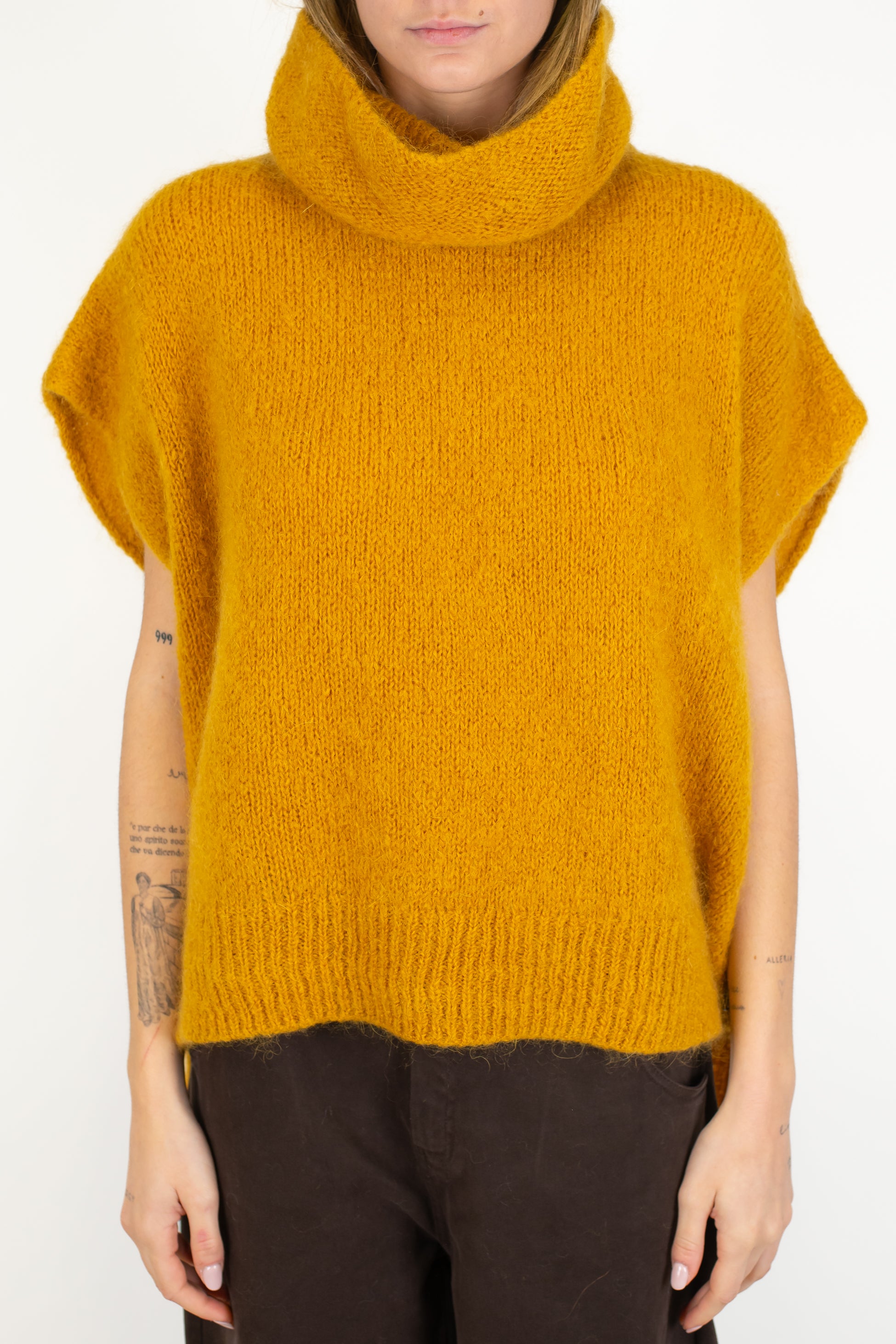 Dixie - Dolcevita over giromaniche in lana mohair con collo morbido