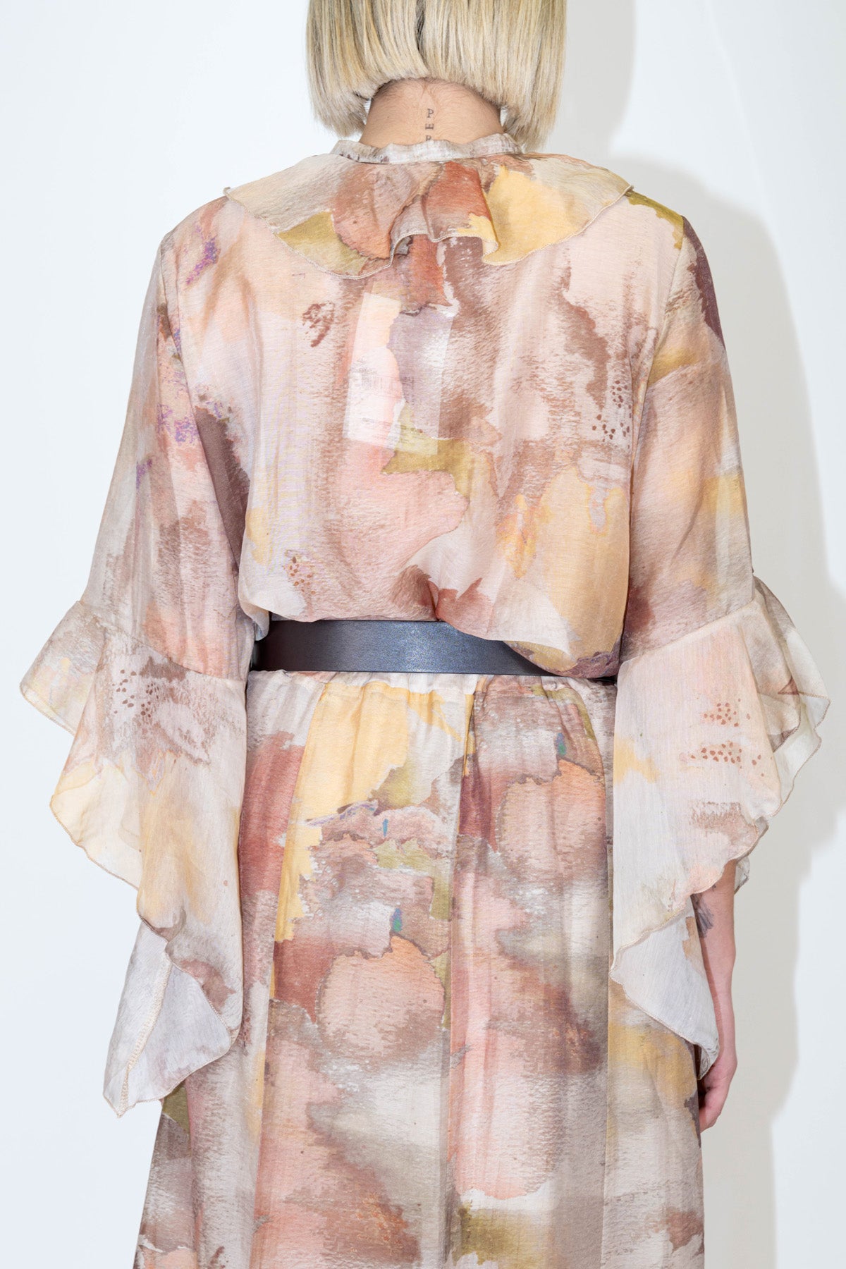 Haveone - Camicia fantasia floreale in lyocell con rouches