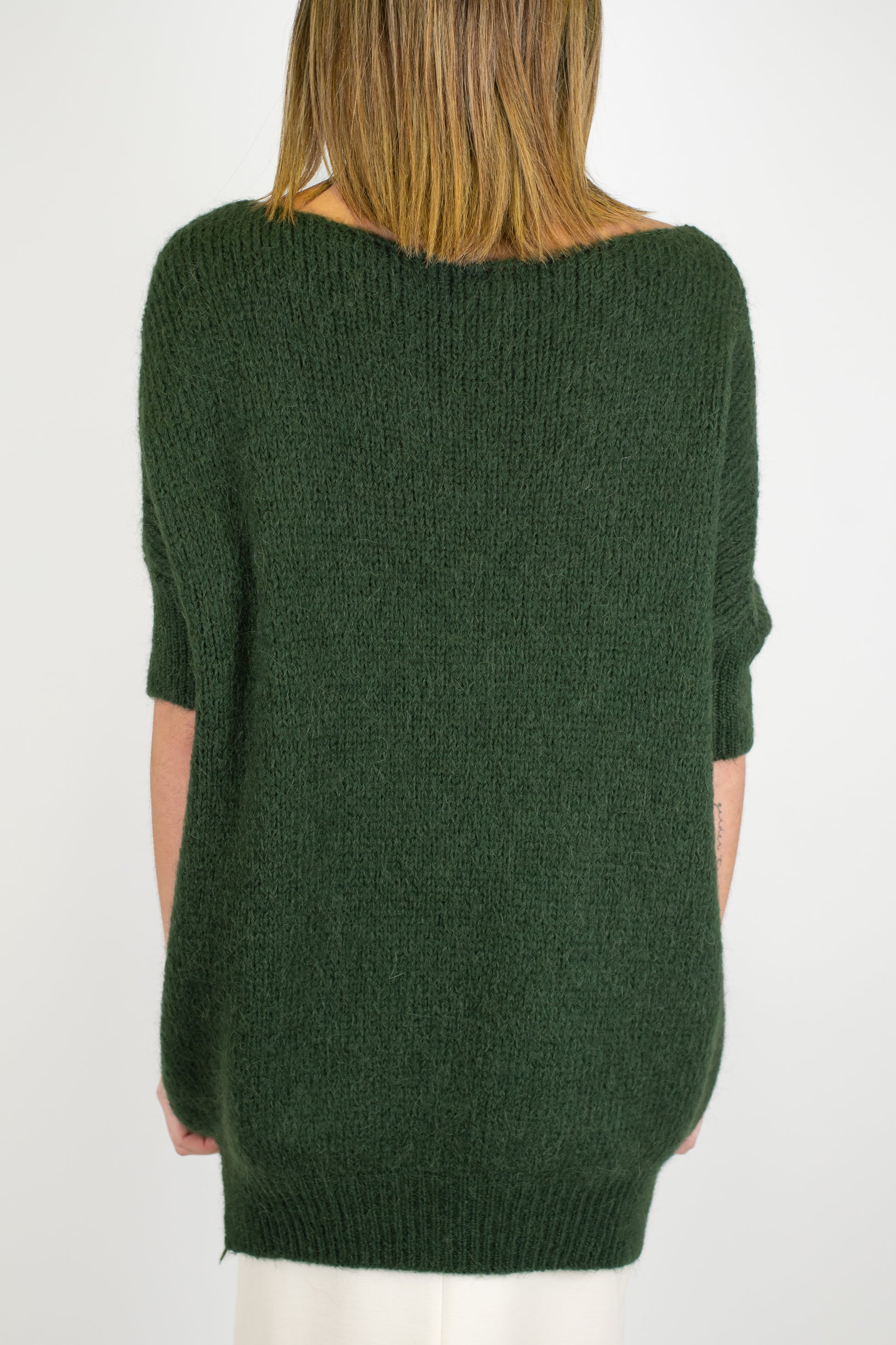 Imperial - Maglia mezzamanica scollo a barca in misto lana